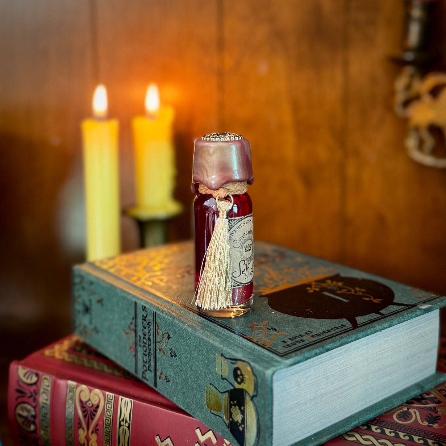 Self Love, A Rose Quartz Infused Mini Potion Bottle Fidget TASSEL