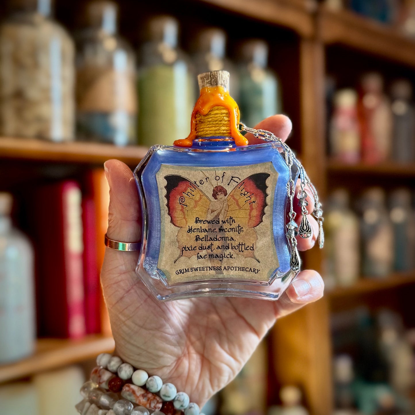 Philter of Flight, A Color Change Fairy Potion Bottle Prop