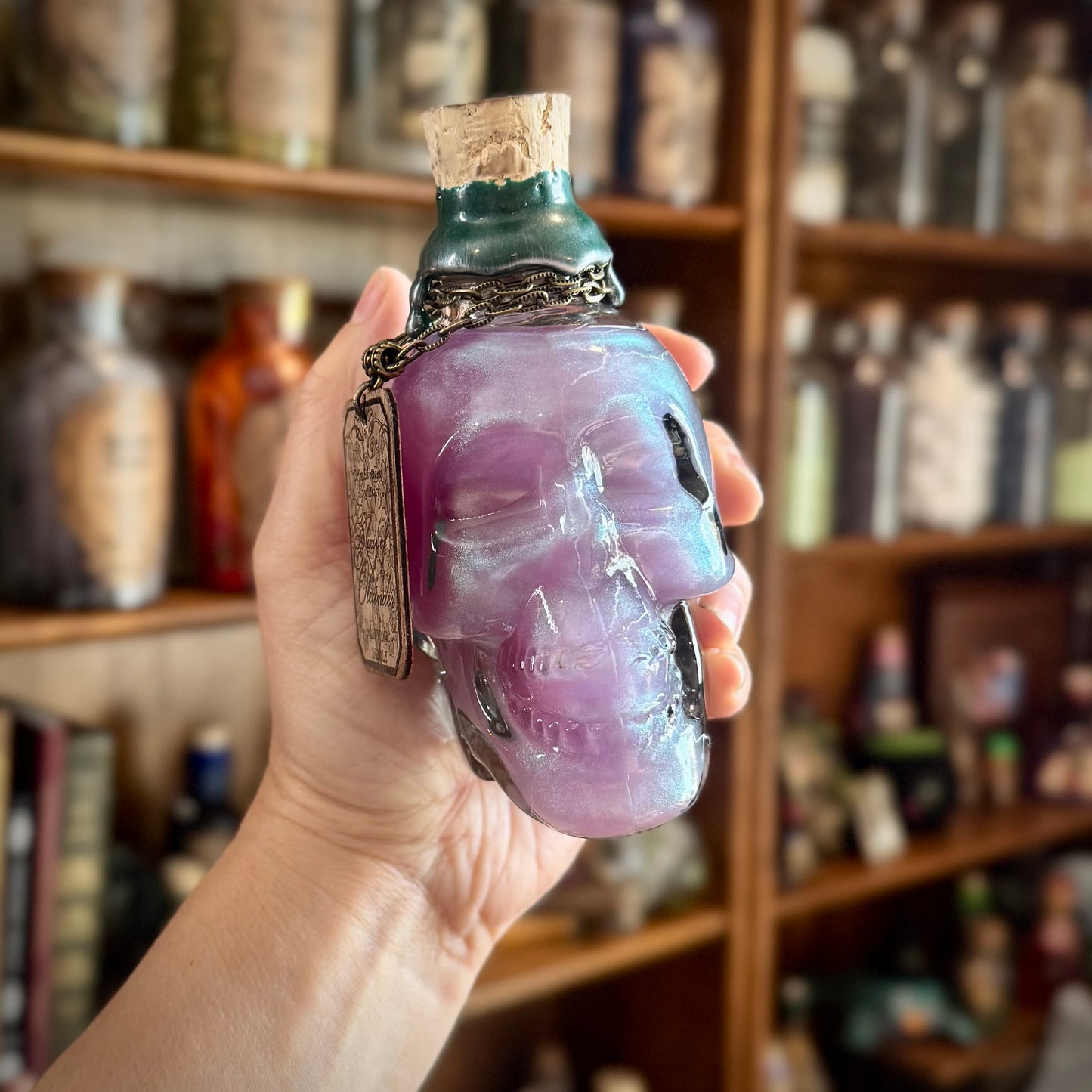 Elixir of Oleander, A Color Changing Potion Bottle Prop (With Etched Cracking)