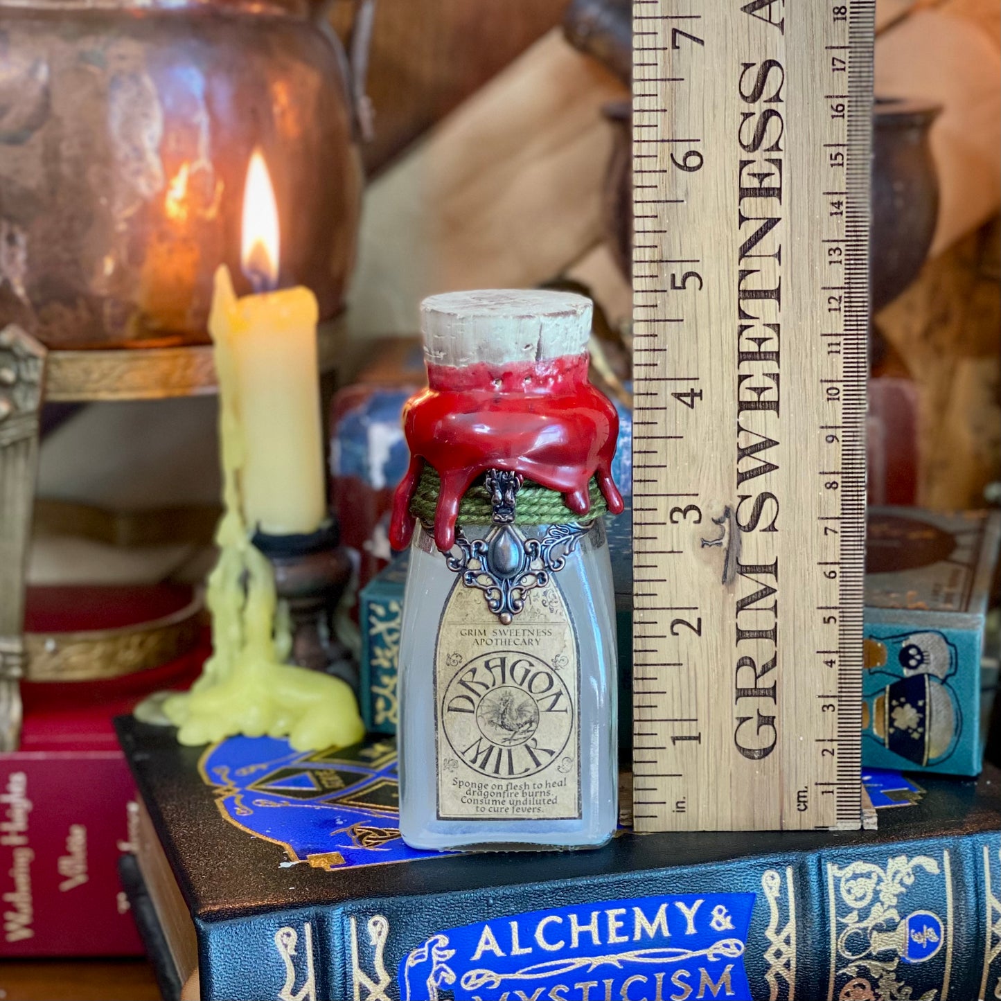 Dragon Milk, A Swirling Potion Bottle Prop