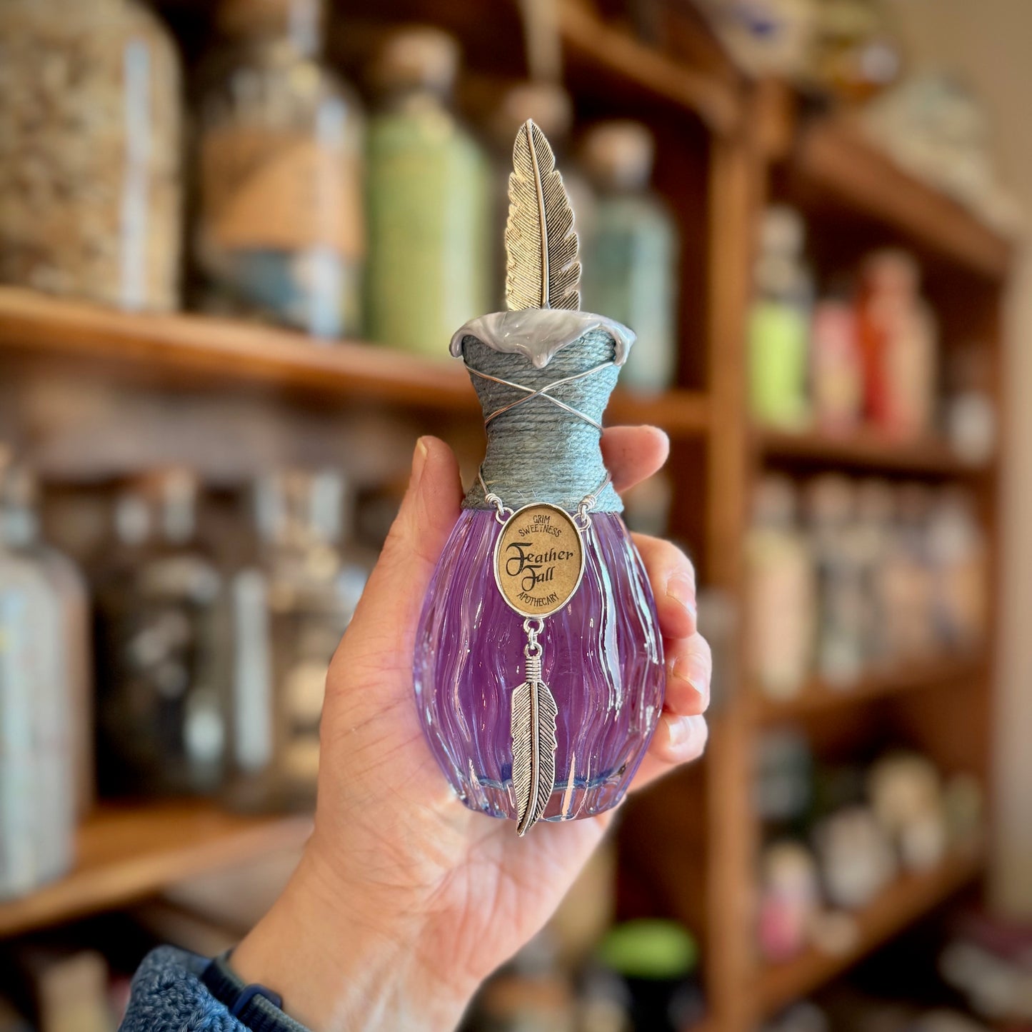 Potion of Feather Fall, A Color-Shifting Decorative Potion Bottle Prop