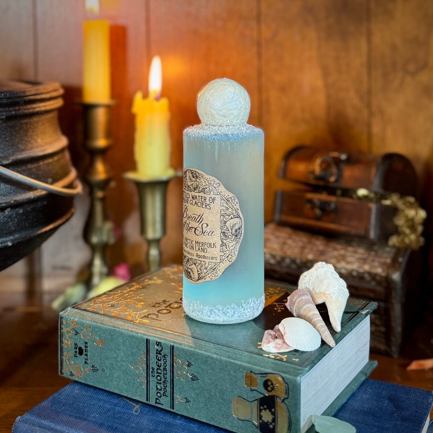 Breath of the Sea, Arctic Mermaid Swirling Potion Bottle Prop