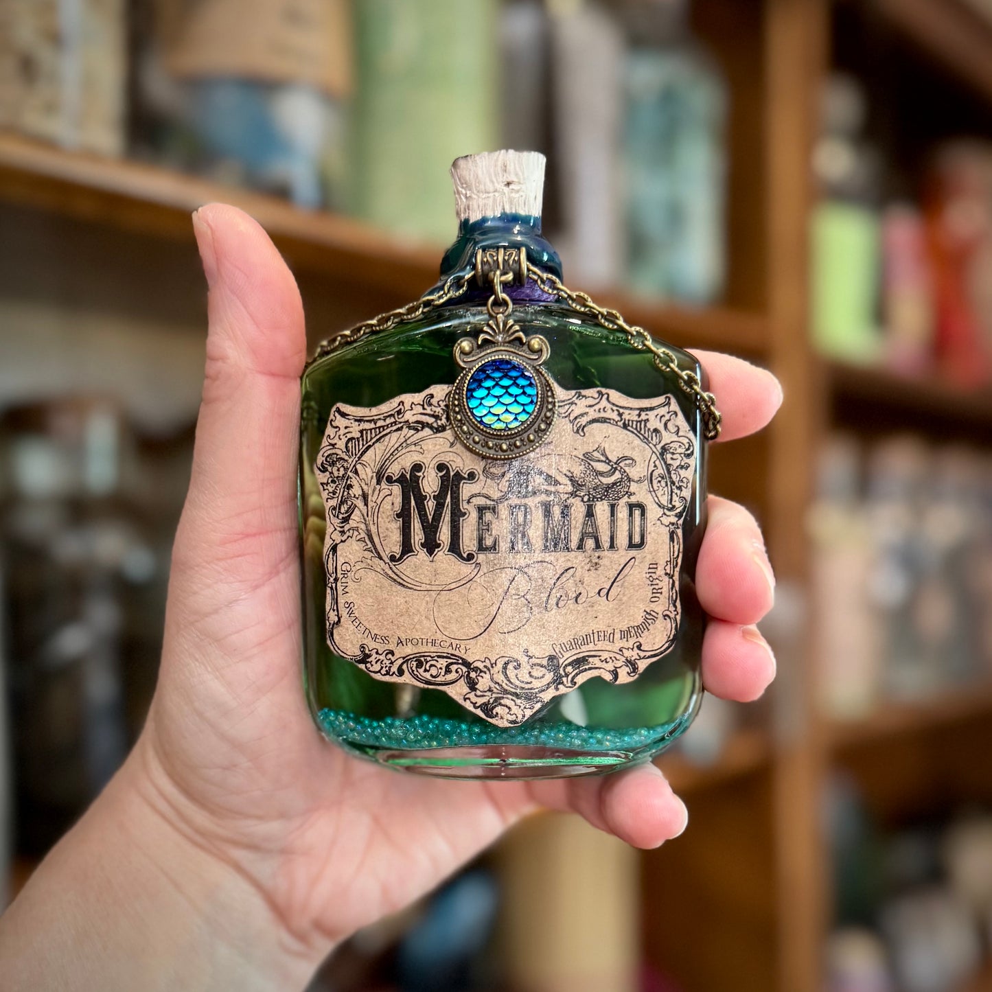 Mermaid Blood, A Color Shifting Potion Bottle Prop