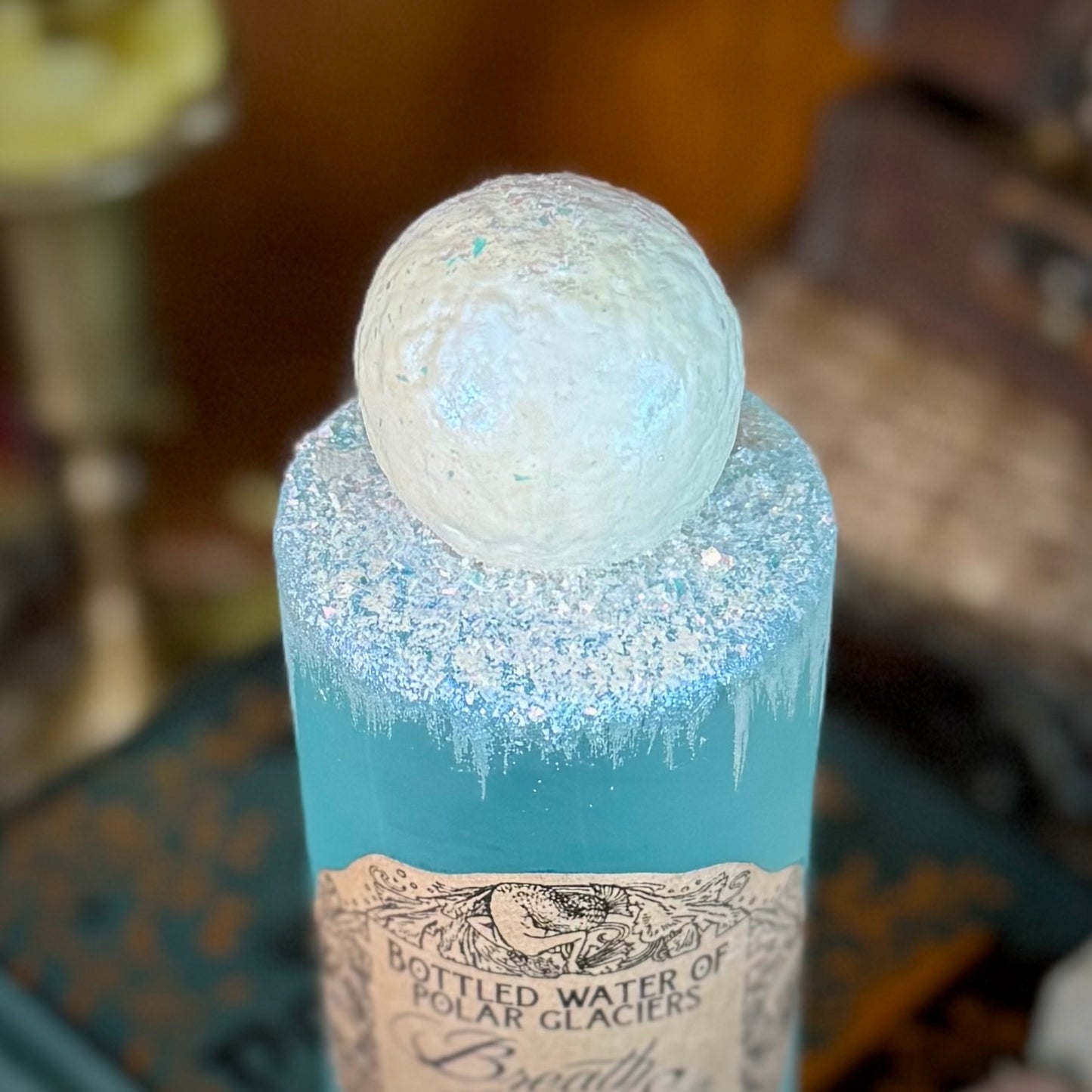 Breath of the Sea, Arctic Mermaid Swirling Potion Bottle Prop