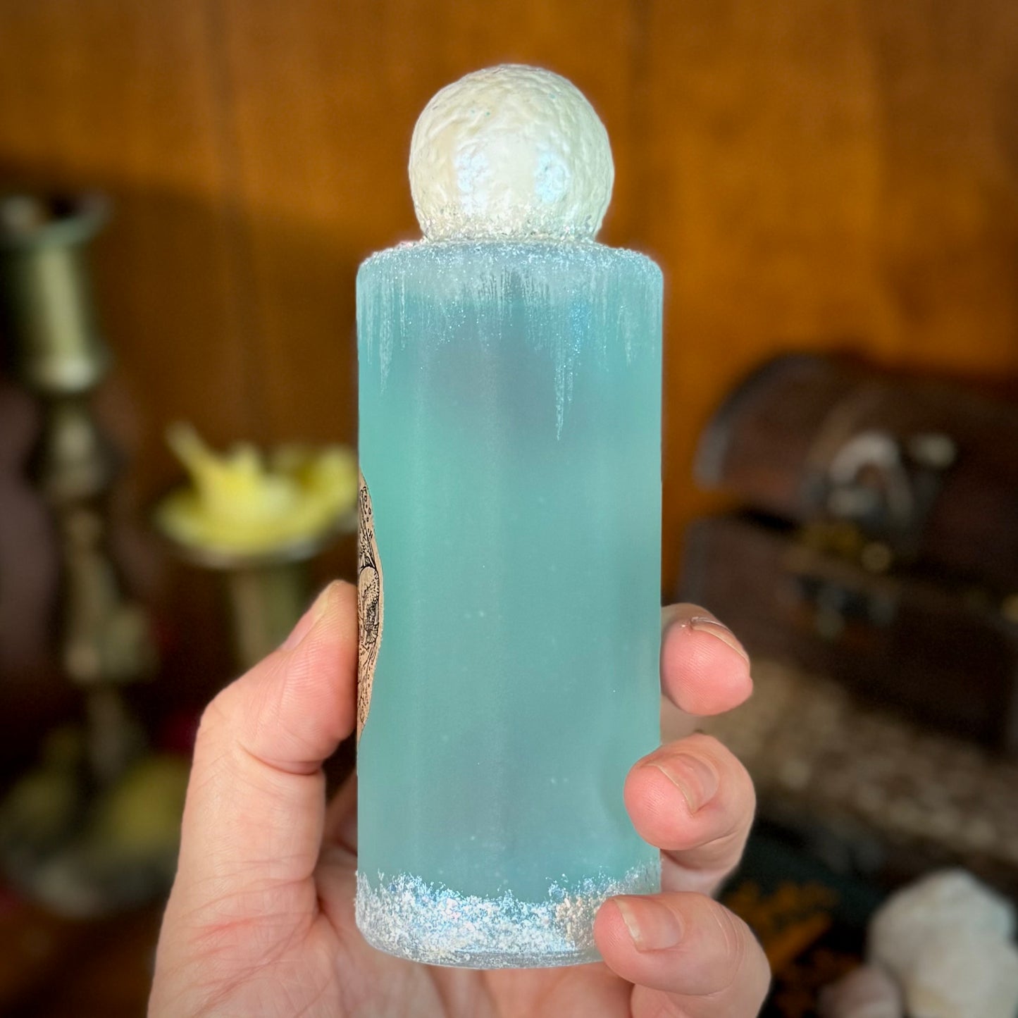 Breath of the Sea, Arctic Mermaid Swirling Potion Bottle Prop