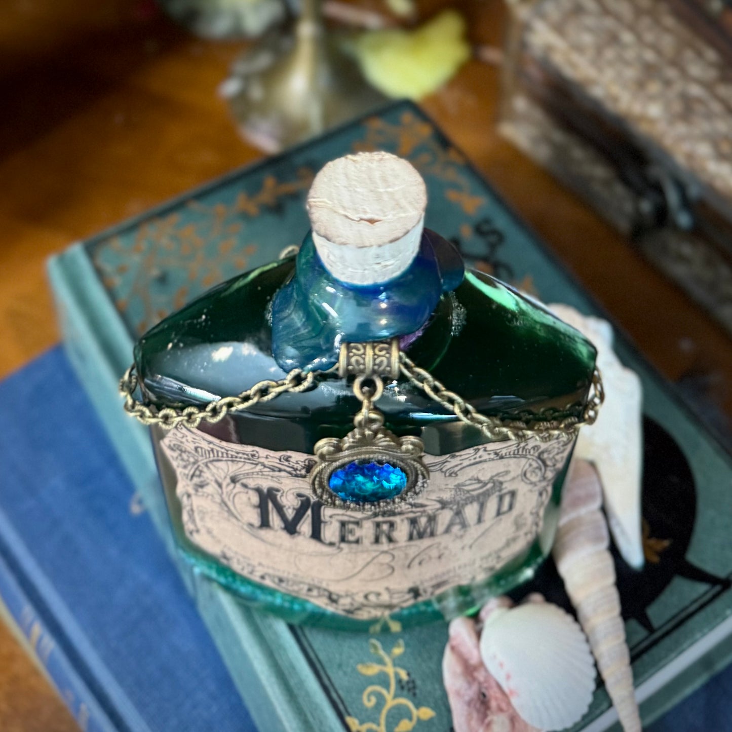 Mermaid Blood, A Color Shifting Potion Bottle Prop