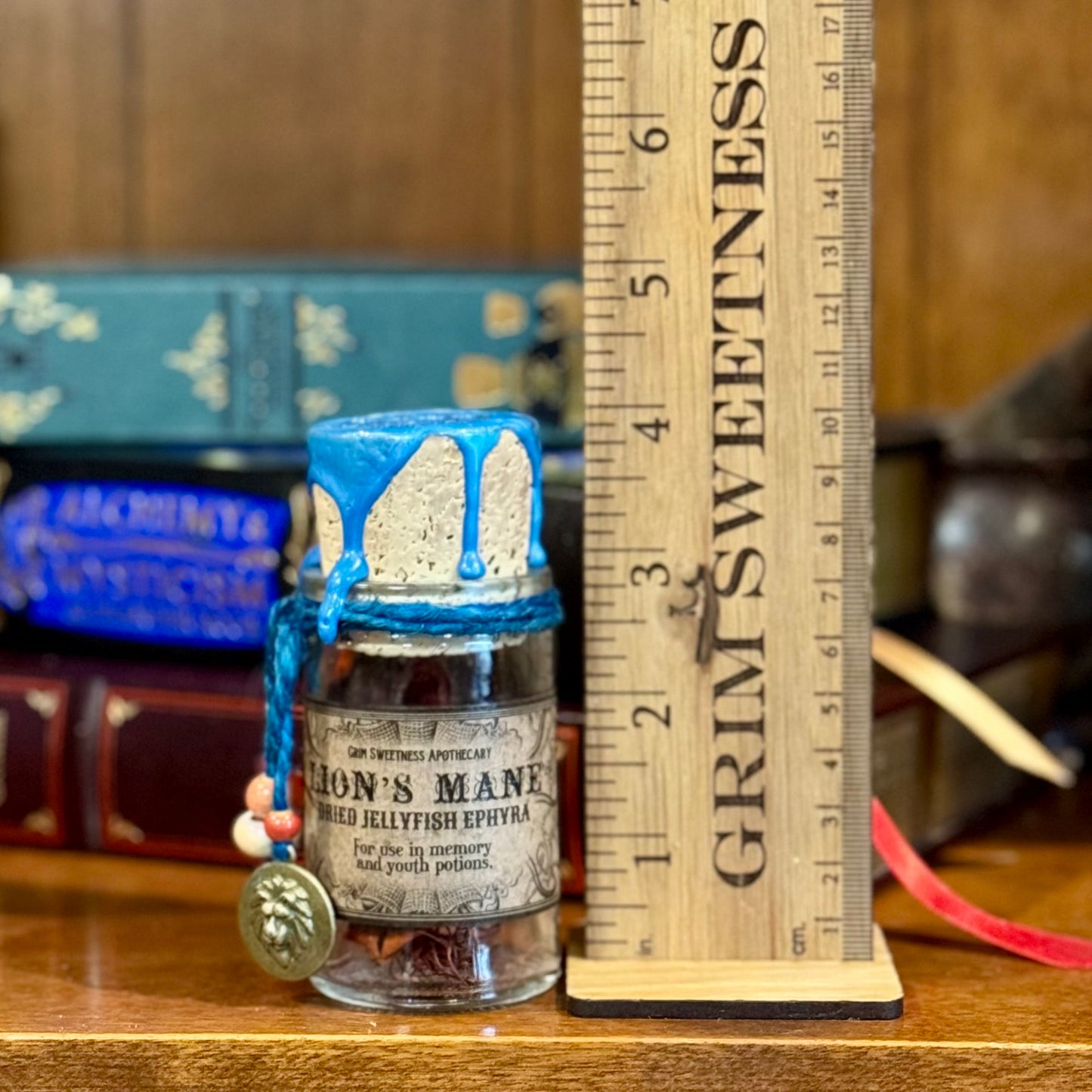 Lions Mane, Dried Jellyfish Ephyra, A Decorative Apothecary Jar