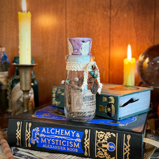 Dried Mandrake Seedlings, A Decorative Apothecary Jar