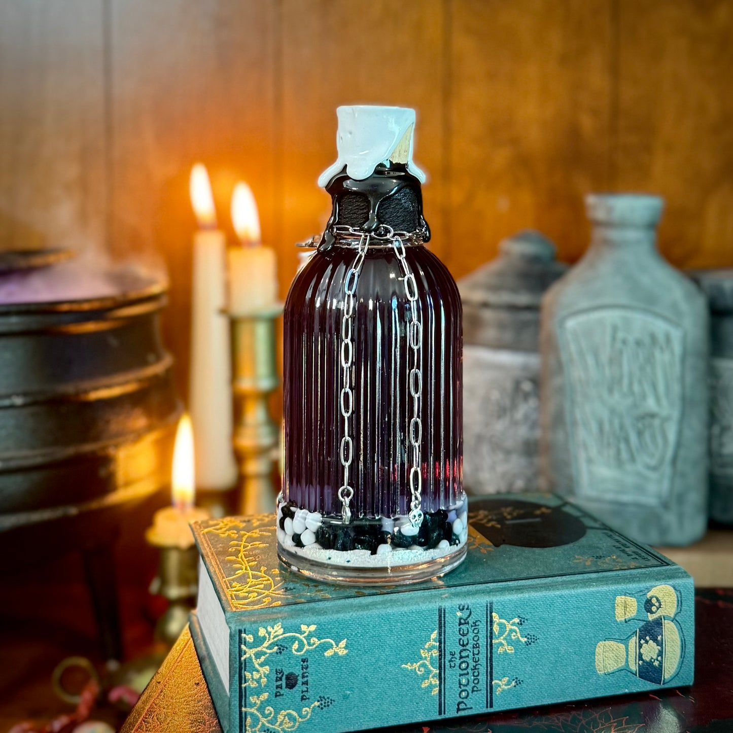 Essence of Jack Skellington, The Pumpkin King Color Changing Decorative Potion Bottle