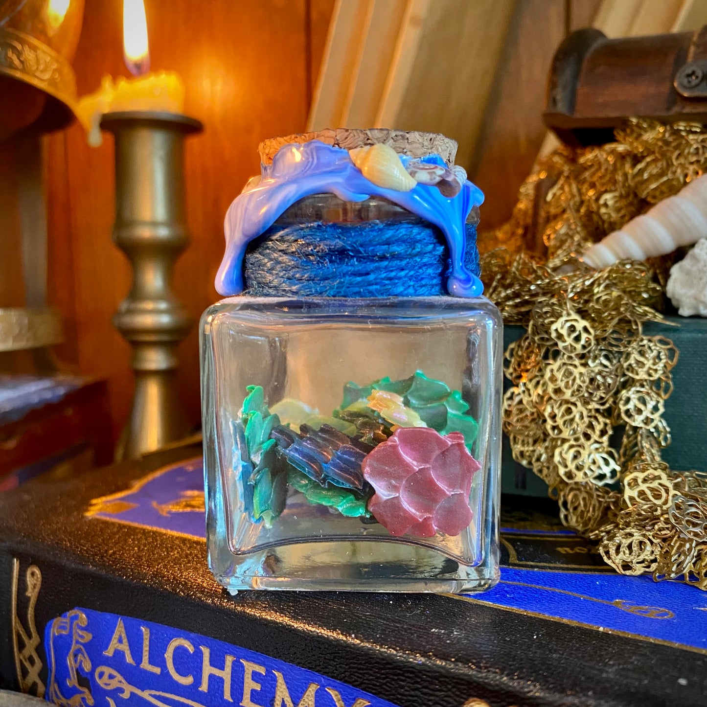 Mermaid Scales, A Decorative Apothecary Jar Prop