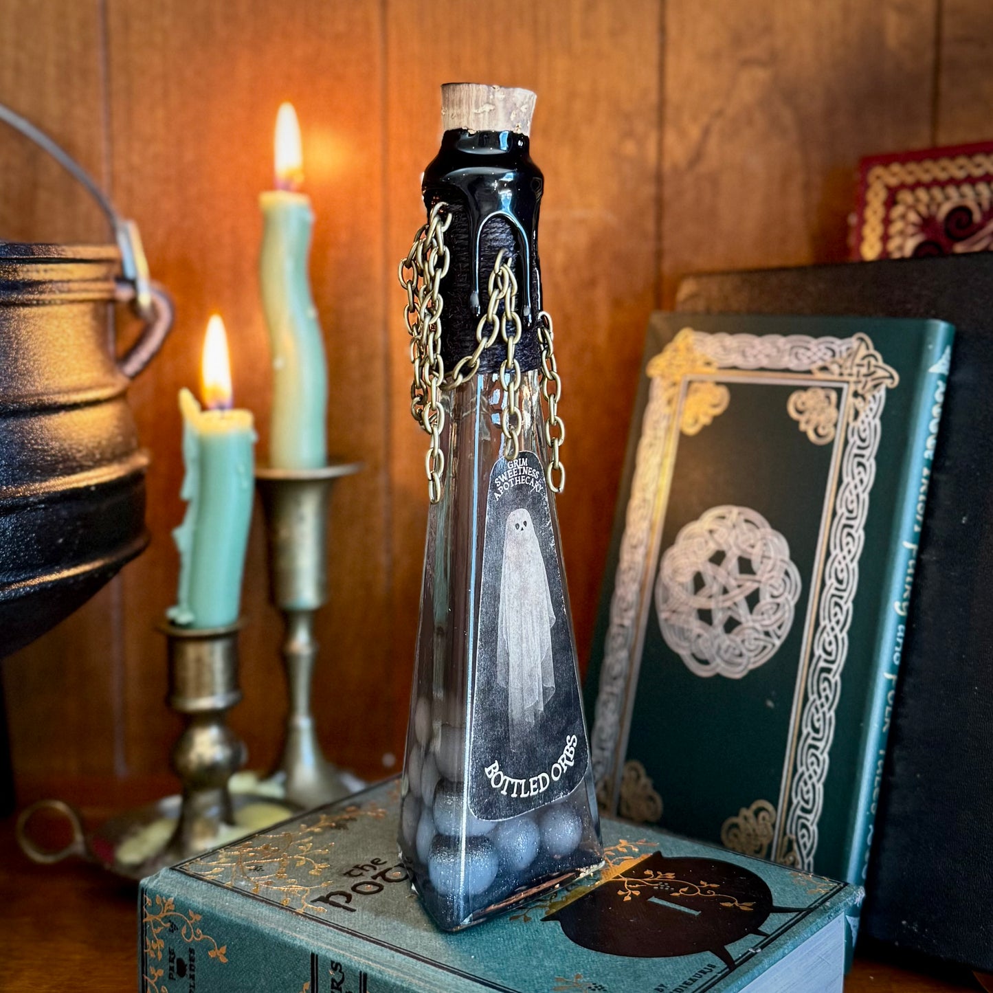 Bottled Orbs, A Ghostly Color-Changing Potion Bottle Prop