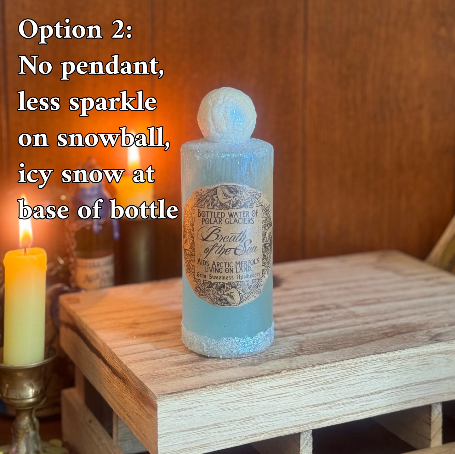 Breath of the Sea, Arctic Mermaid Swirling Potion Bottle Prop