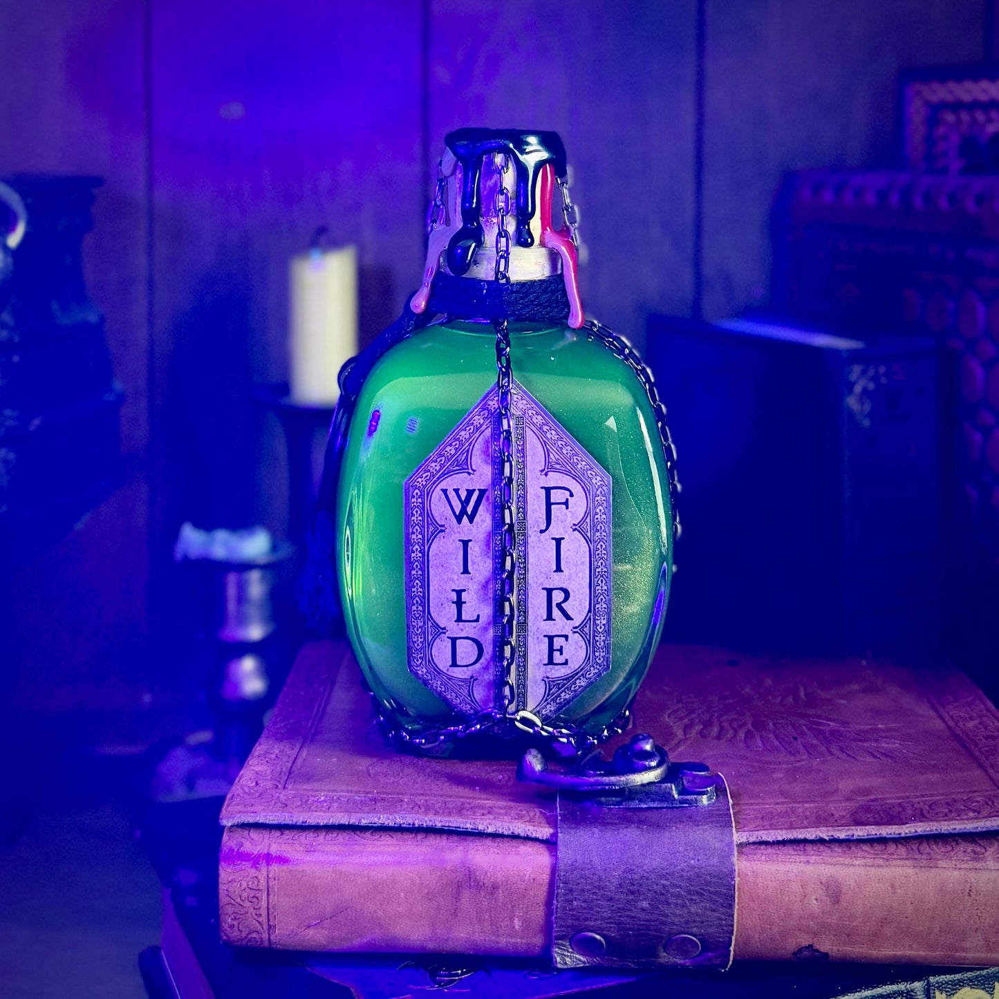 Wildfire, A Glowy Color Shifting Decorative Potion Bottle Prop