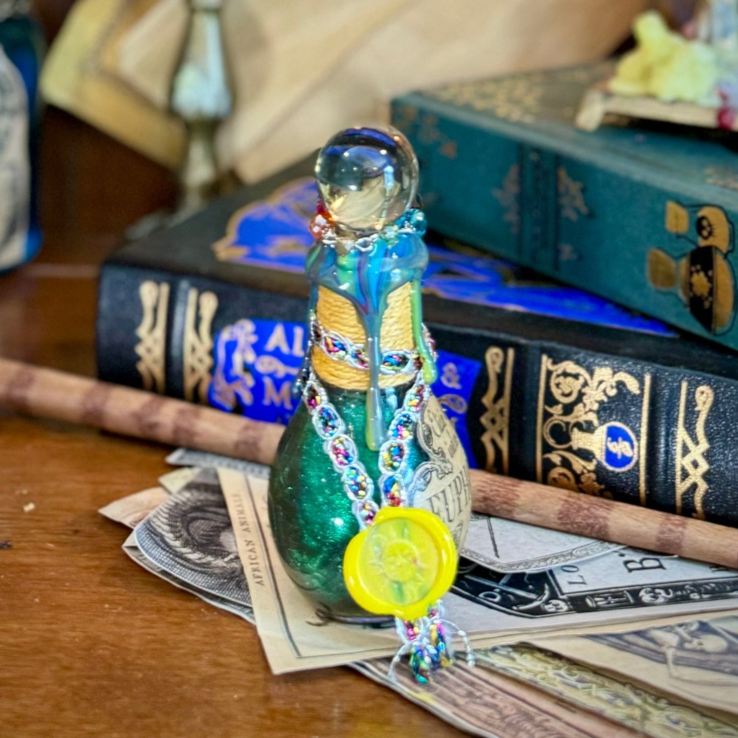 Elixir to Induce Euphoria, A Color Changing Potion Bottle Prop