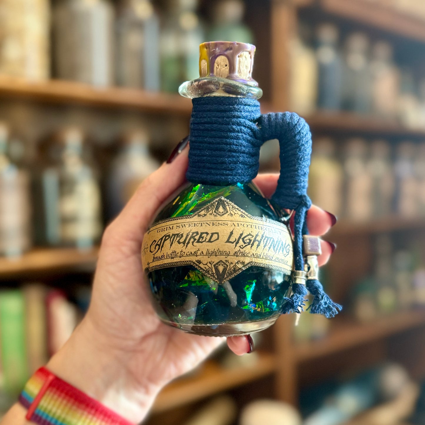 Captured Lightning, a Magical Potion Bottle Decoration