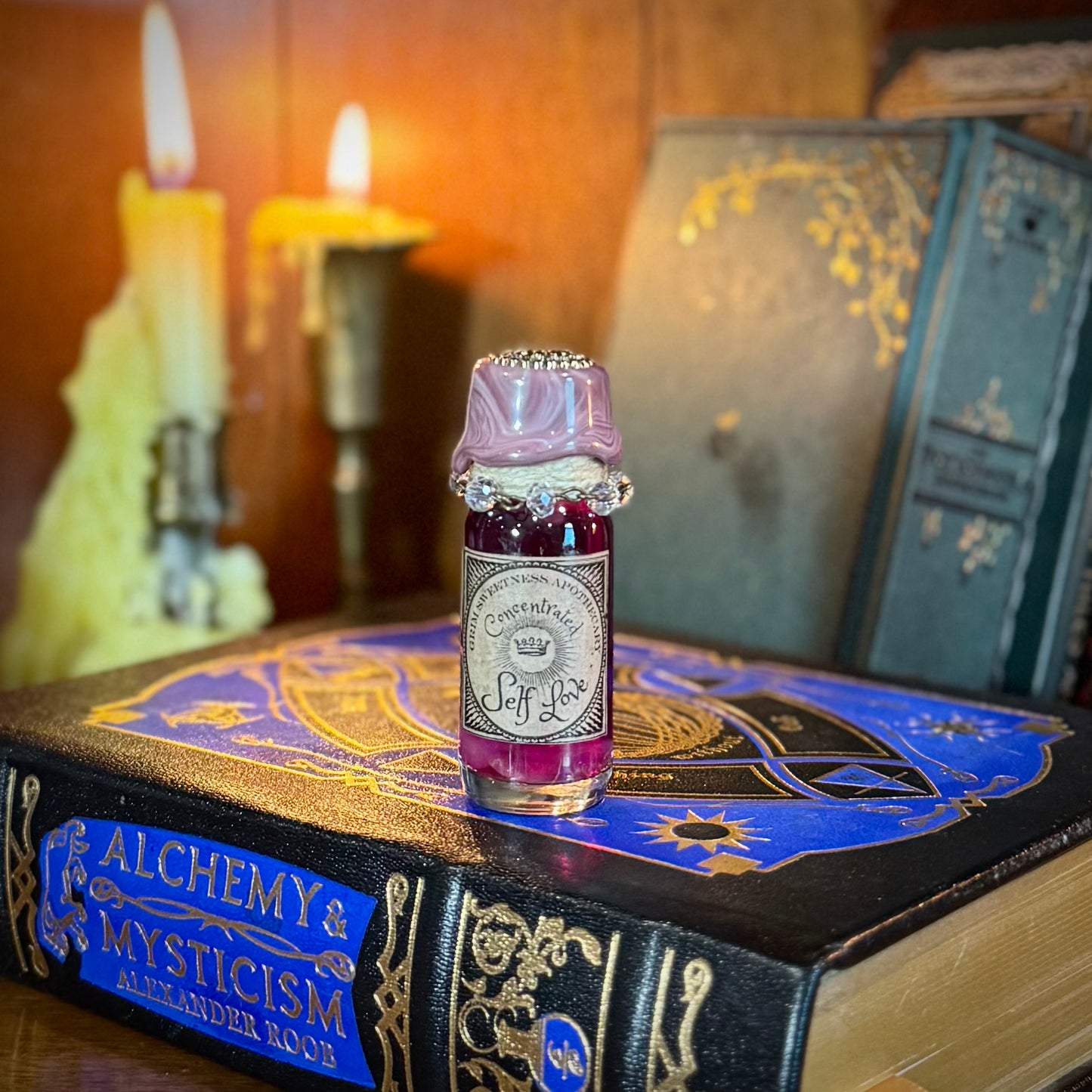 Self Love, A Rose Quartz Infused Mini Potion Bottle Fidget