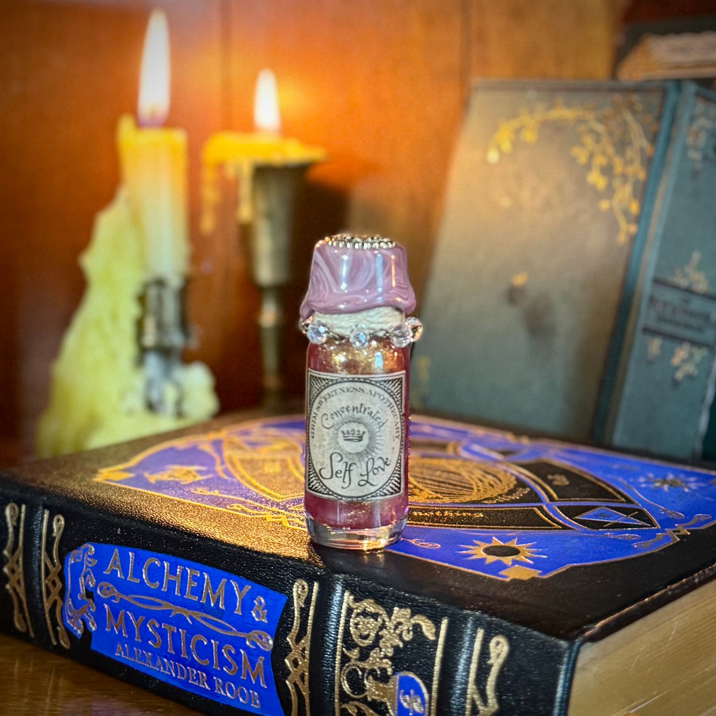 Self Love, A Rose Quartz Infused Mini Potion Bottle Fidget