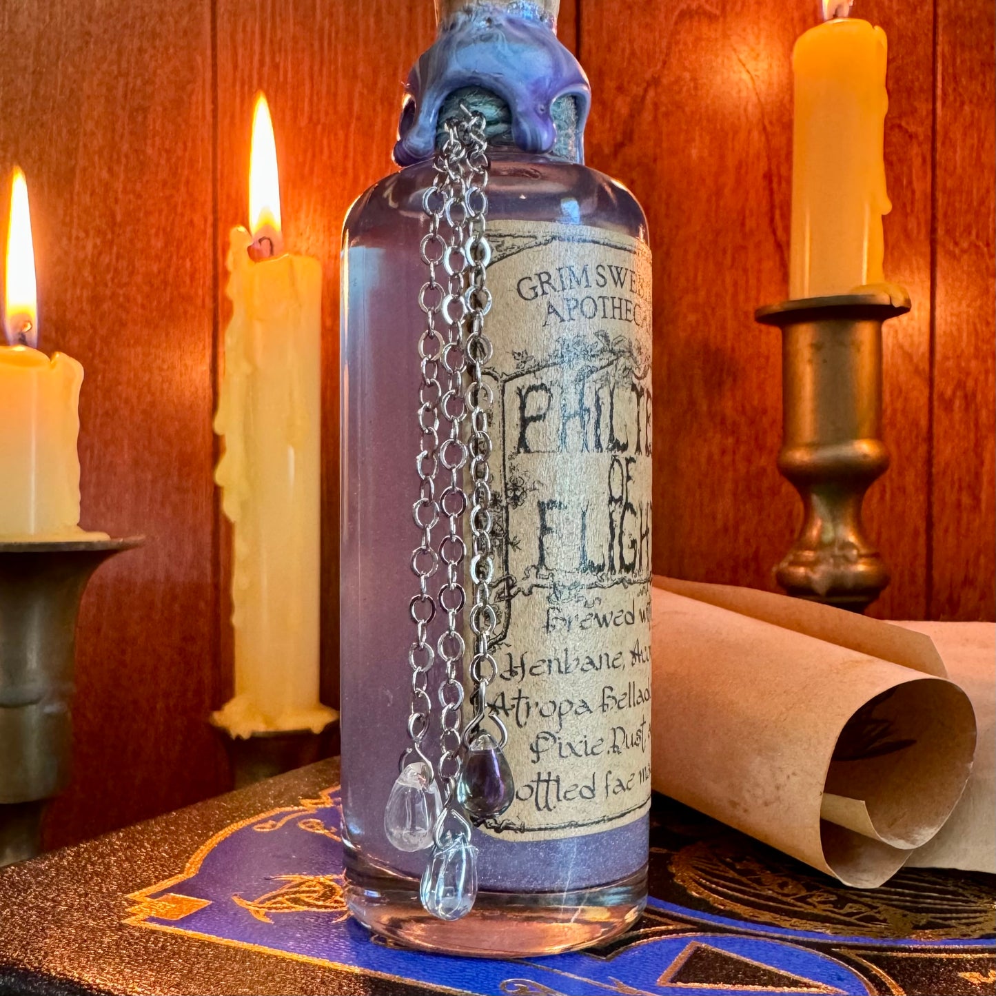 Philter of Flight, A Color Change Fairy Potion Bottle Prop