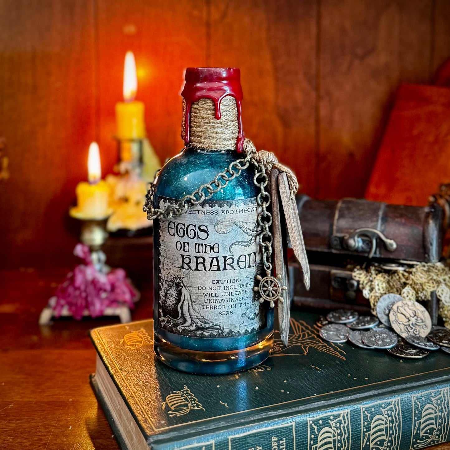 Kraken Eggs, A Decorative, Color Changing Potion Bottle Prop