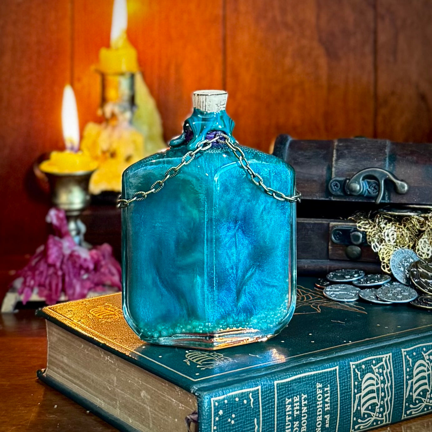 Mermaid Blood, A Color Shifting Potion Bottle Prop