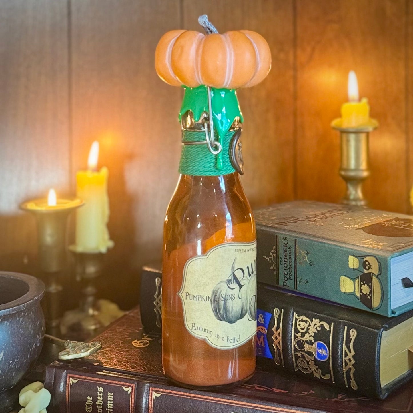 Pumpkin Juice, A Swirling Decorative Potion Bottle