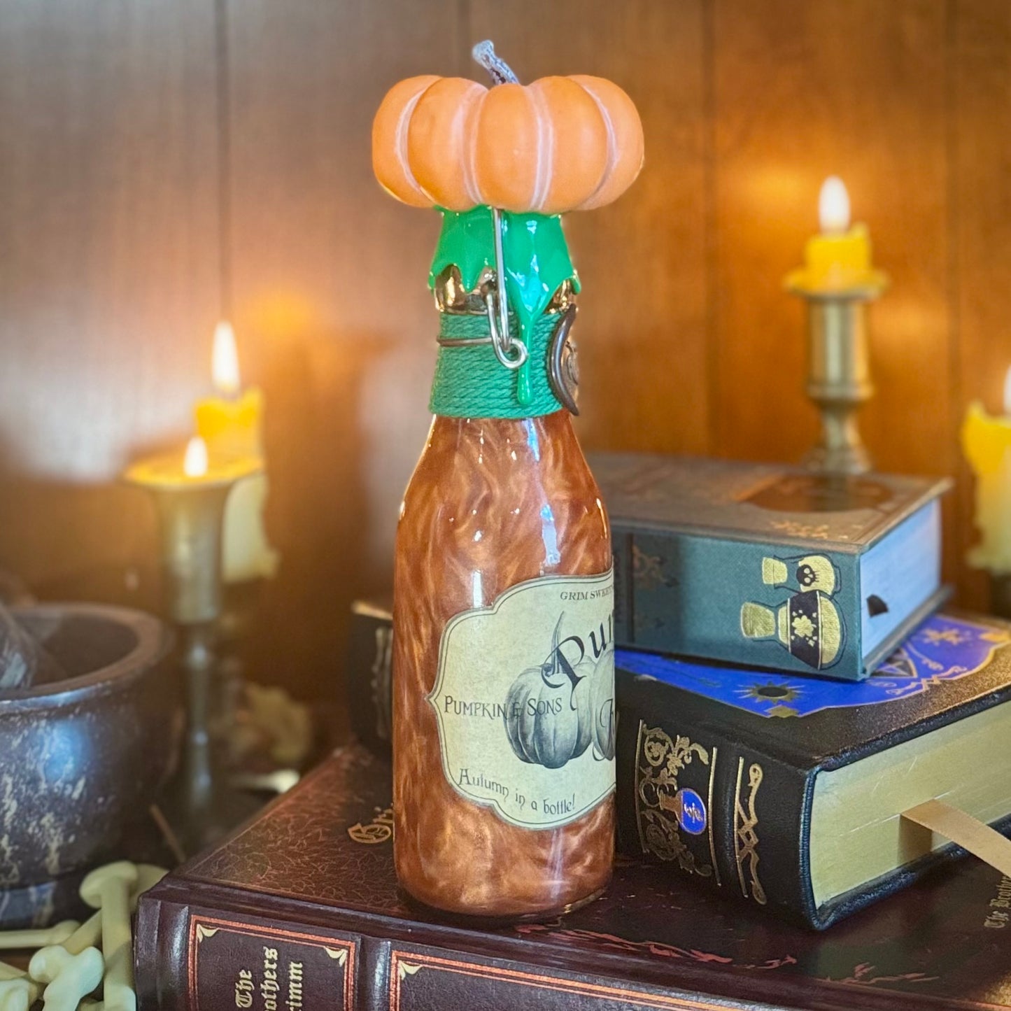 Pumpkin Juice, A Swirling Decorative Potion Bottle