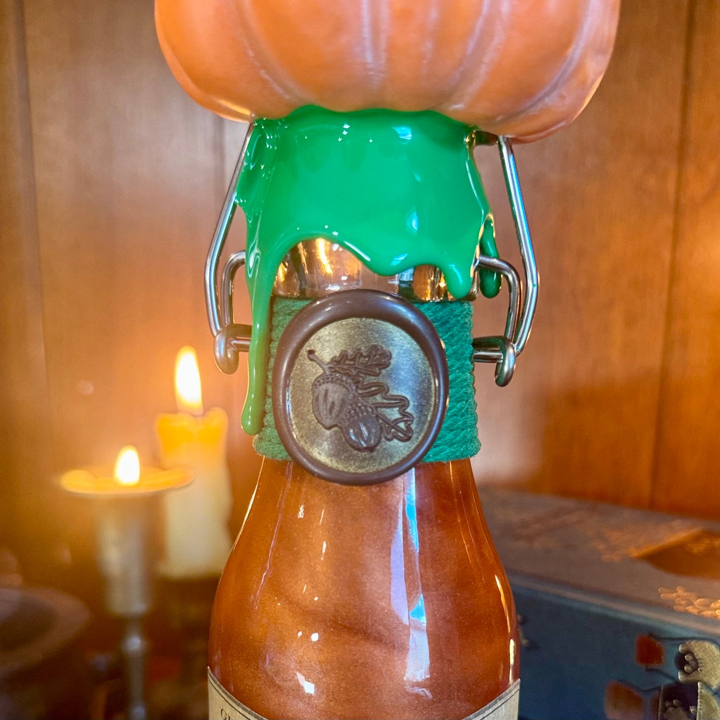 Pumpkin Juice, A Swirling Decorative Potion Bottle