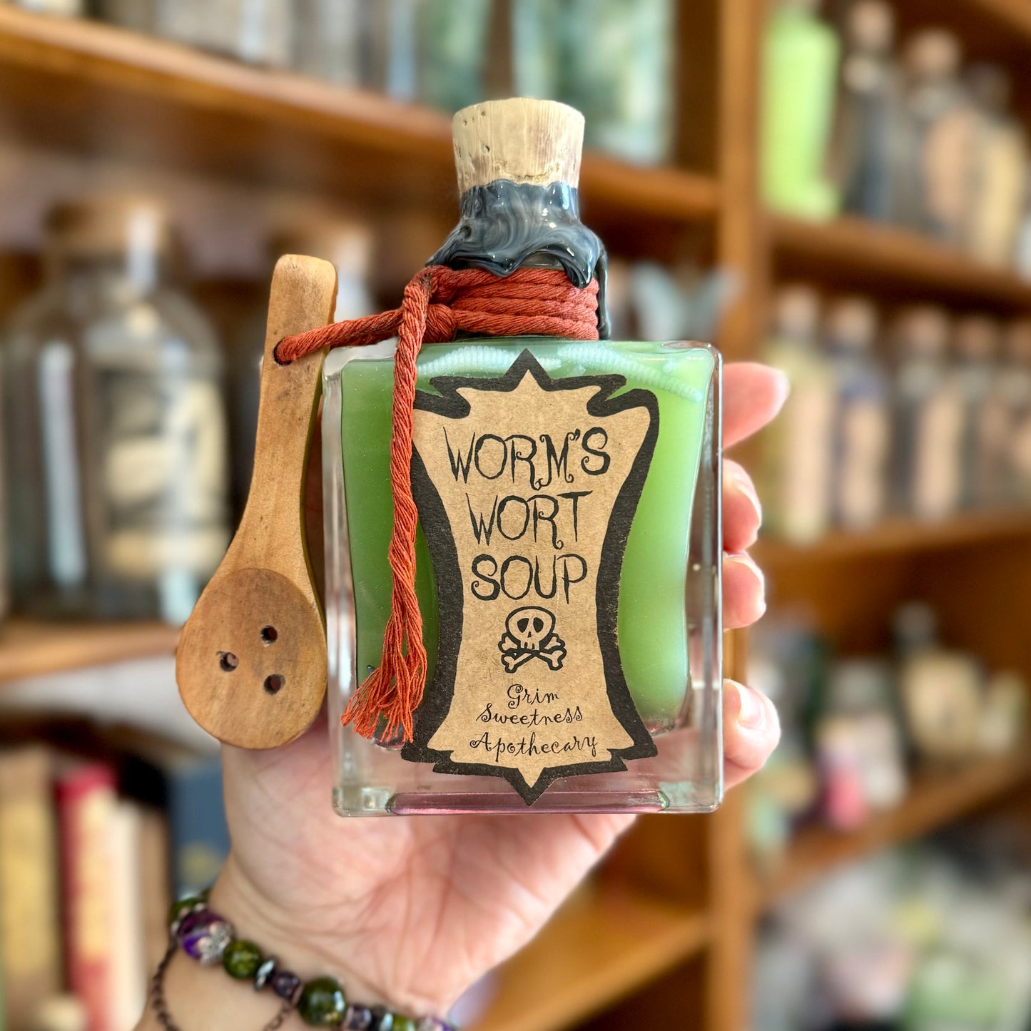 Sally's Worm Wort Soup, A Color Changing Decorative Potion Bottle