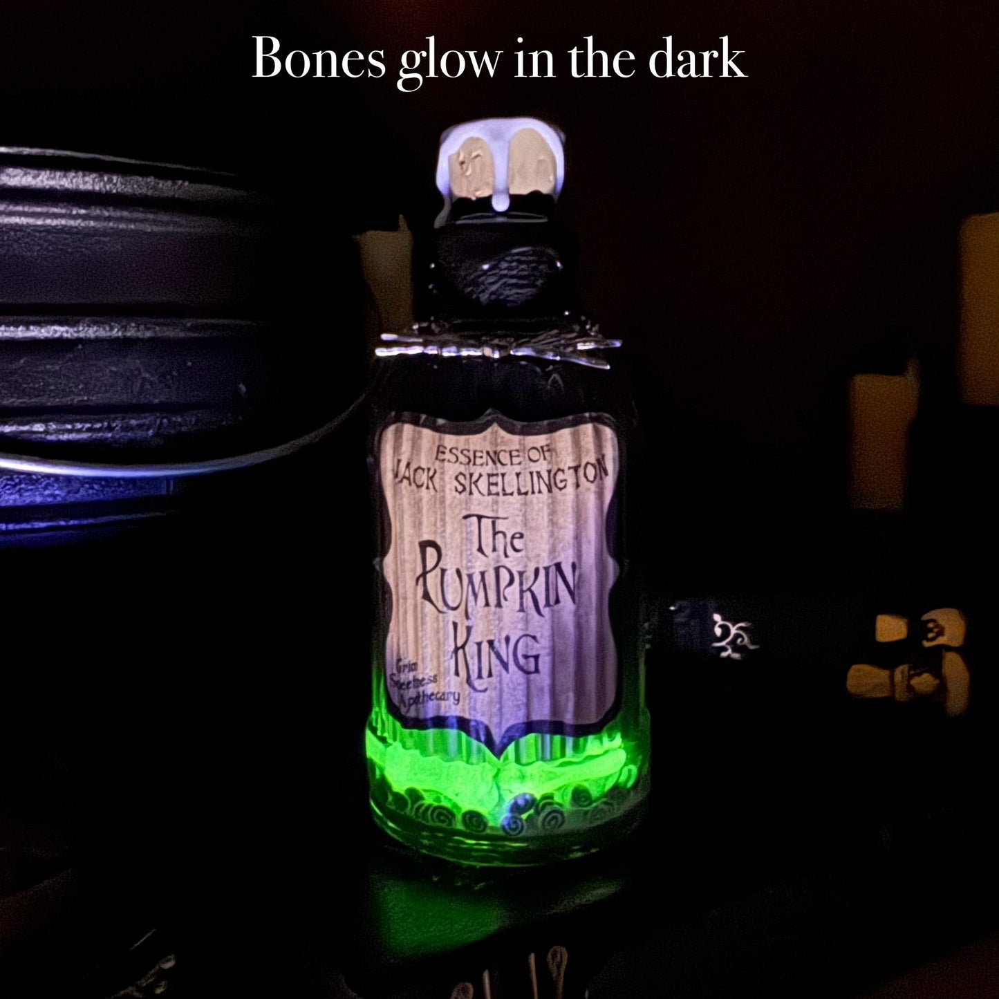 Essence of Jack Skellington, The Pumpkin King Color Changing Decorative Potion Bottle