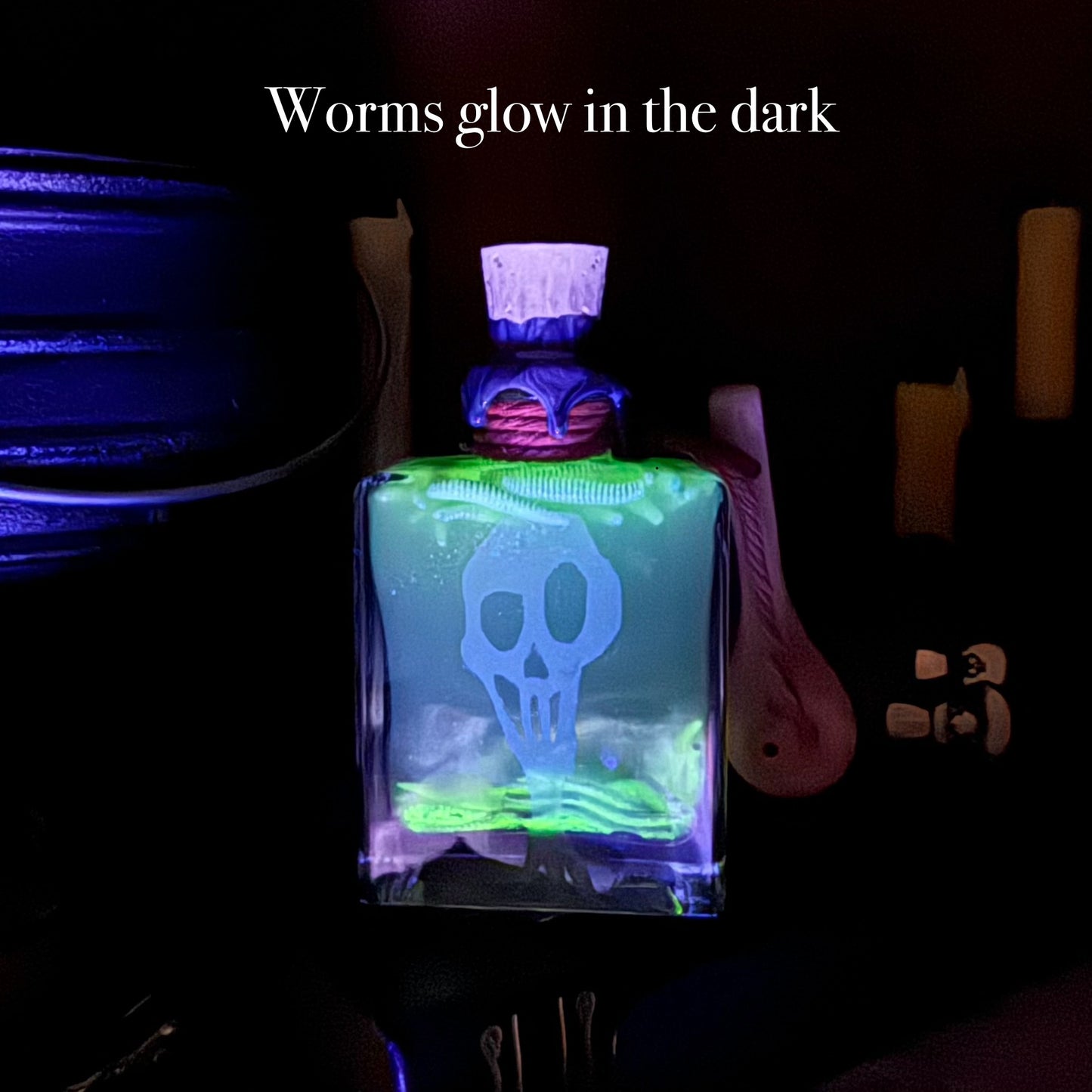 Sally's Worm Wort Soup, A Color Changing Decorative Potion Bottle