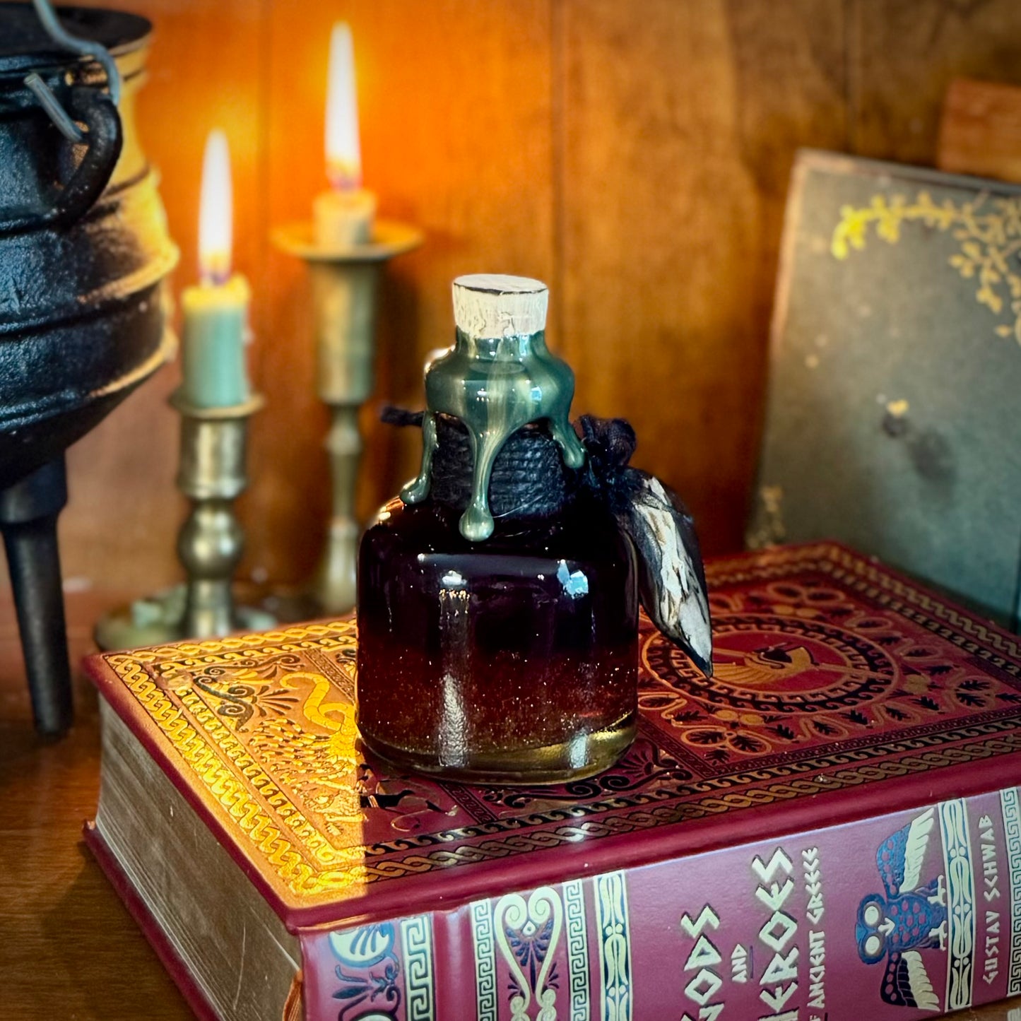 Cursed Kykeon, A Decorative Color Changing Potion Bottle Prop