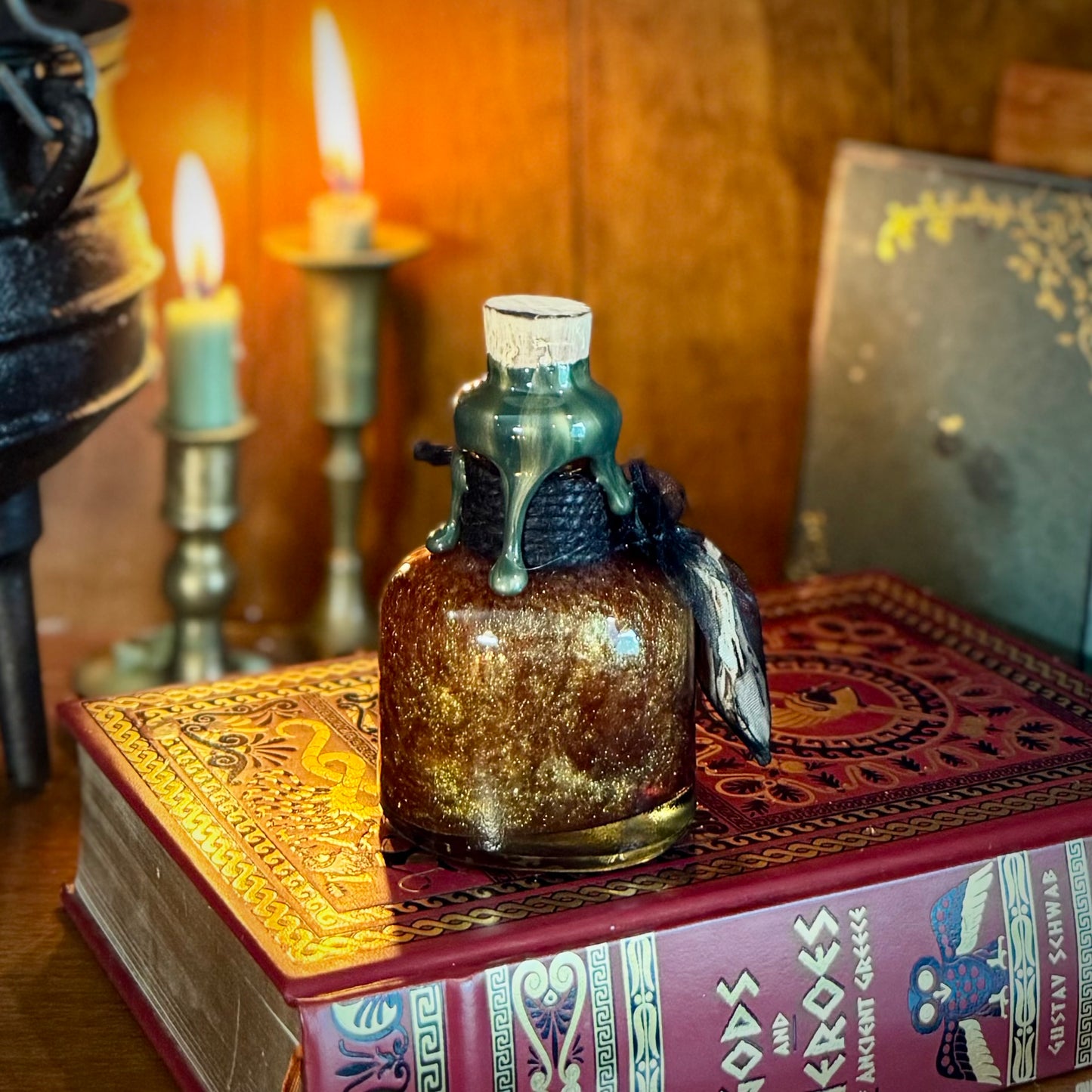 Cursed Kykeon, A Decorative Color Changing Potion Bottle Prop