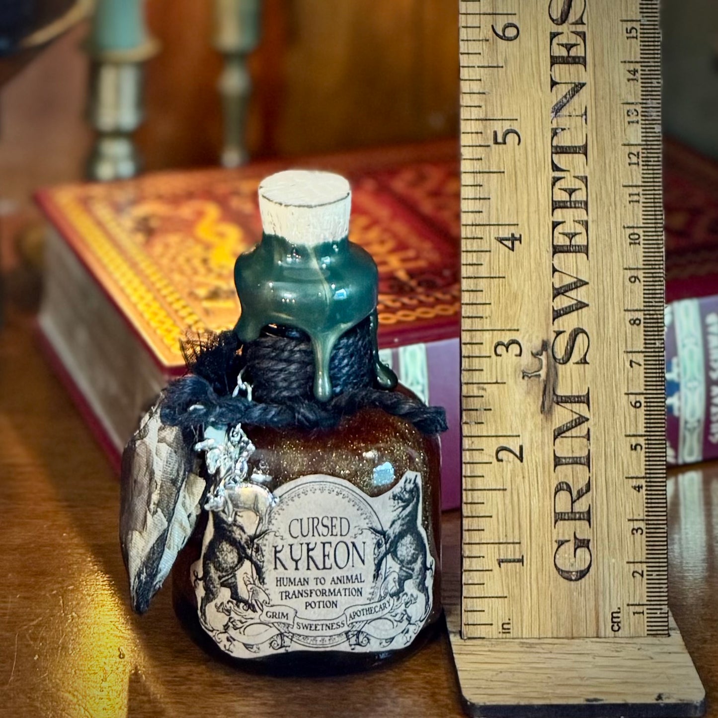 Cursed Kykeon, A Decorative Color Changing Potion Bottle Prop