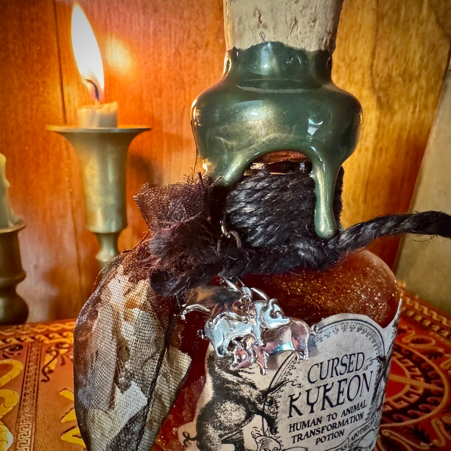 Cursed Kykeon, A Decorative Color Changing Potion Bottle Prop