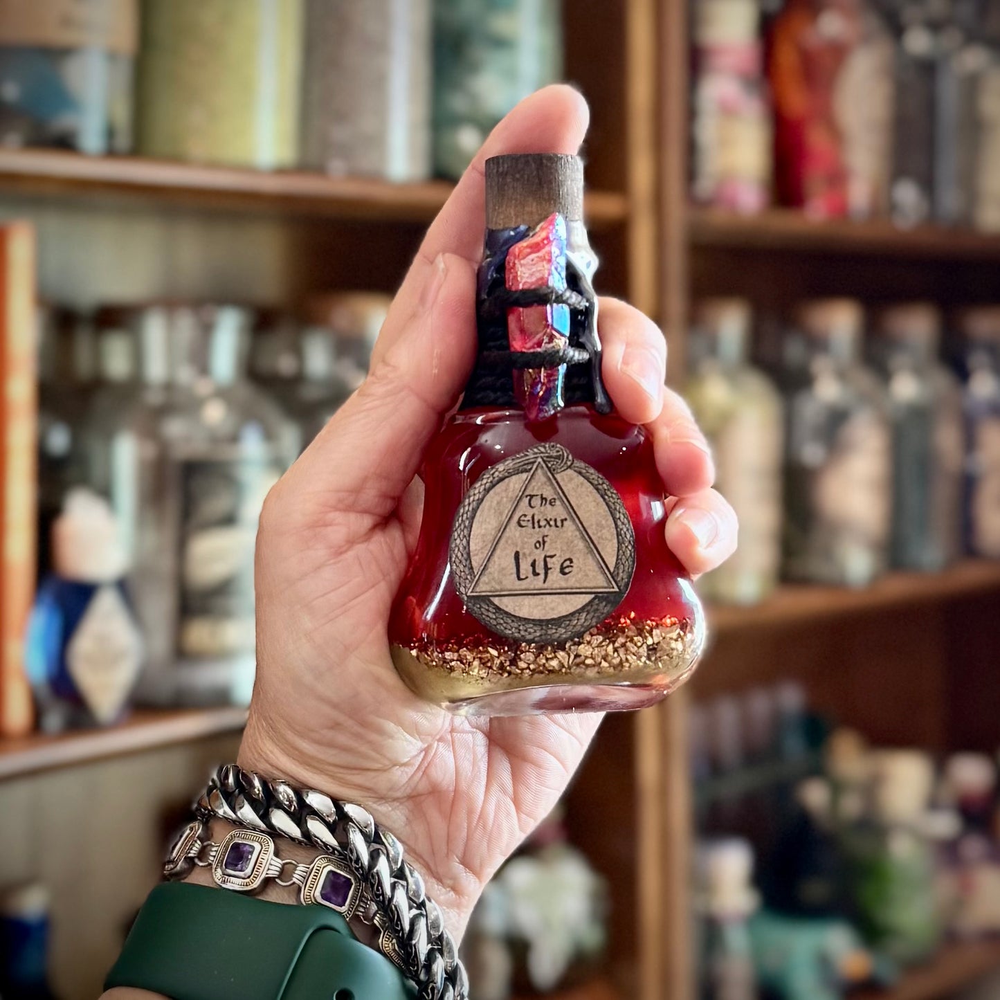 Elixir of Life, Color Changing Potion Bottle Prop