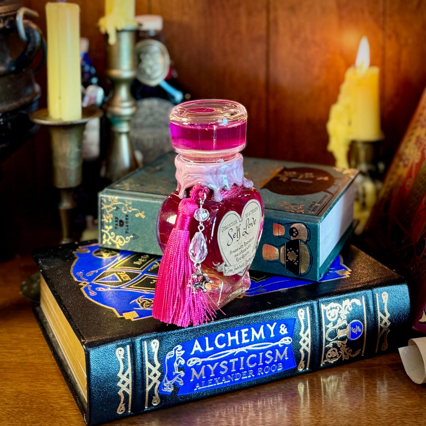 Concoction To Activate Self Love, A Color Changing Potion Bottle Prop