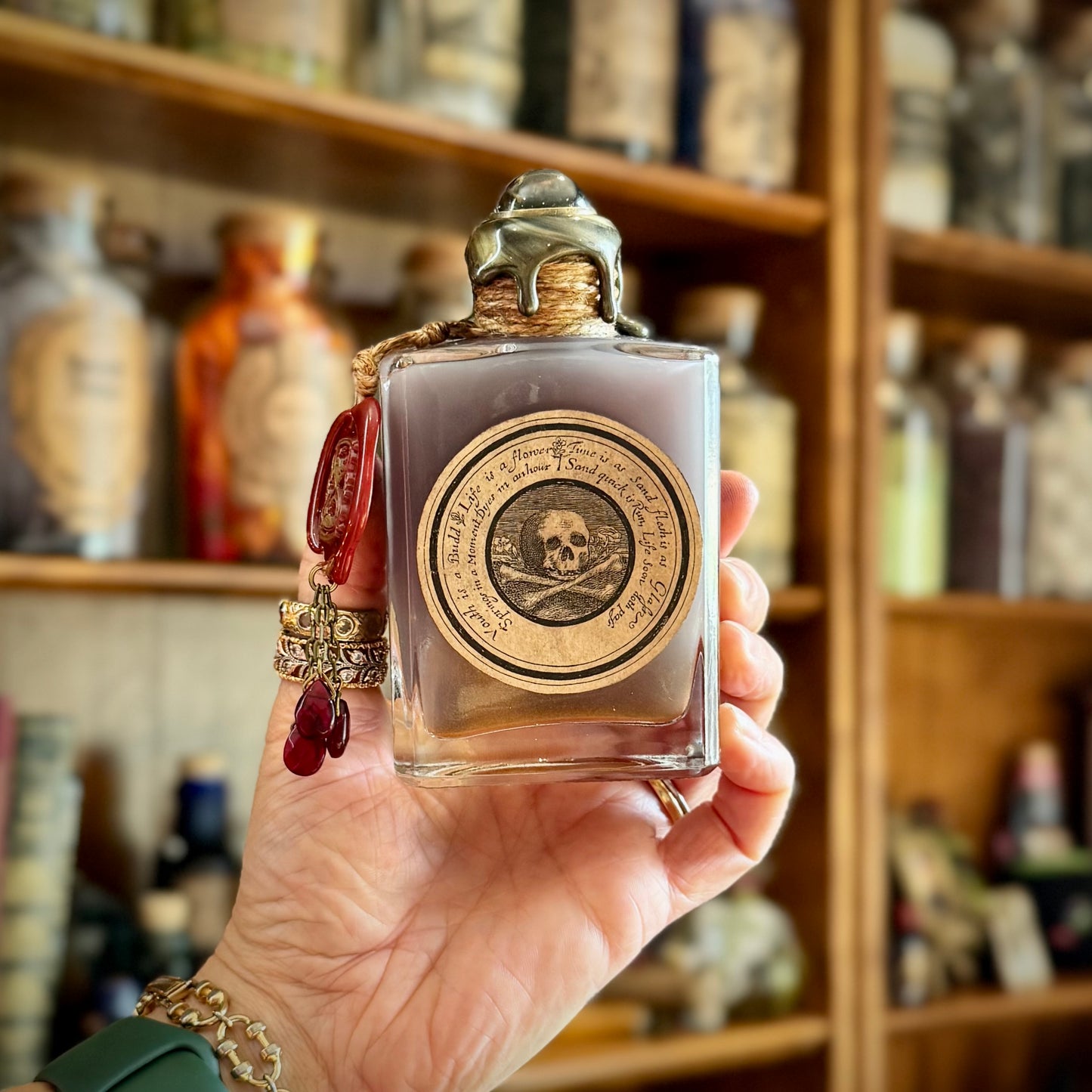 Memento Mori Color-Changing Potion Bottle Prop