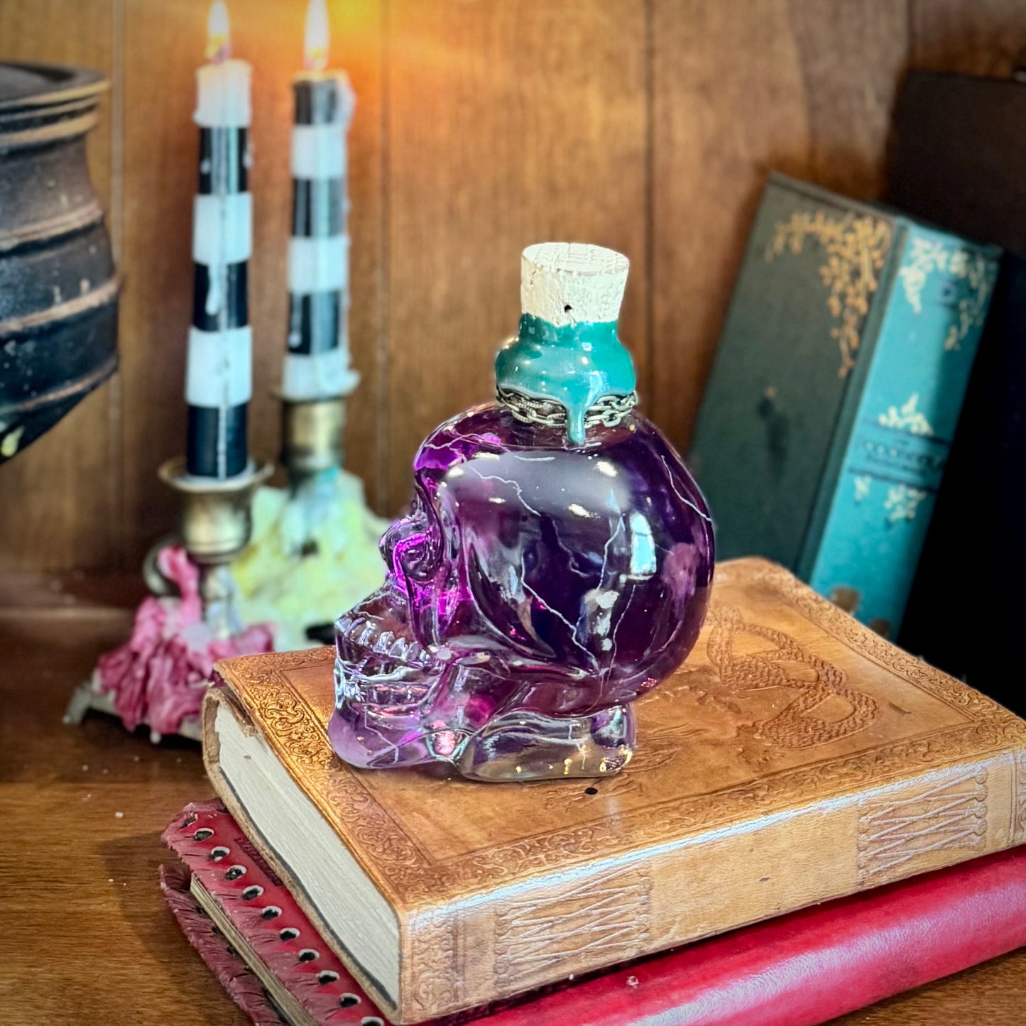 Elixir of Oleander, A Color Changing Potion Bottle Prop (With Etched Cracking)