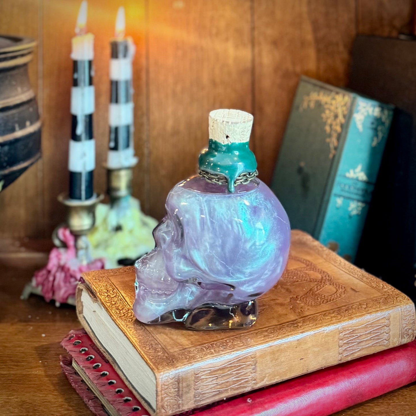 Elixir of Oleander, A Color Changing Potion Bottle Prop (With Etched Cracking)