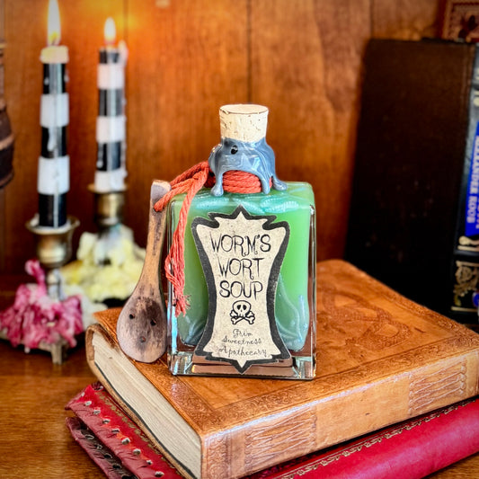 Sally's Worm Wort Soup, A Color Changing Decorative Potion Bottle- WORMS