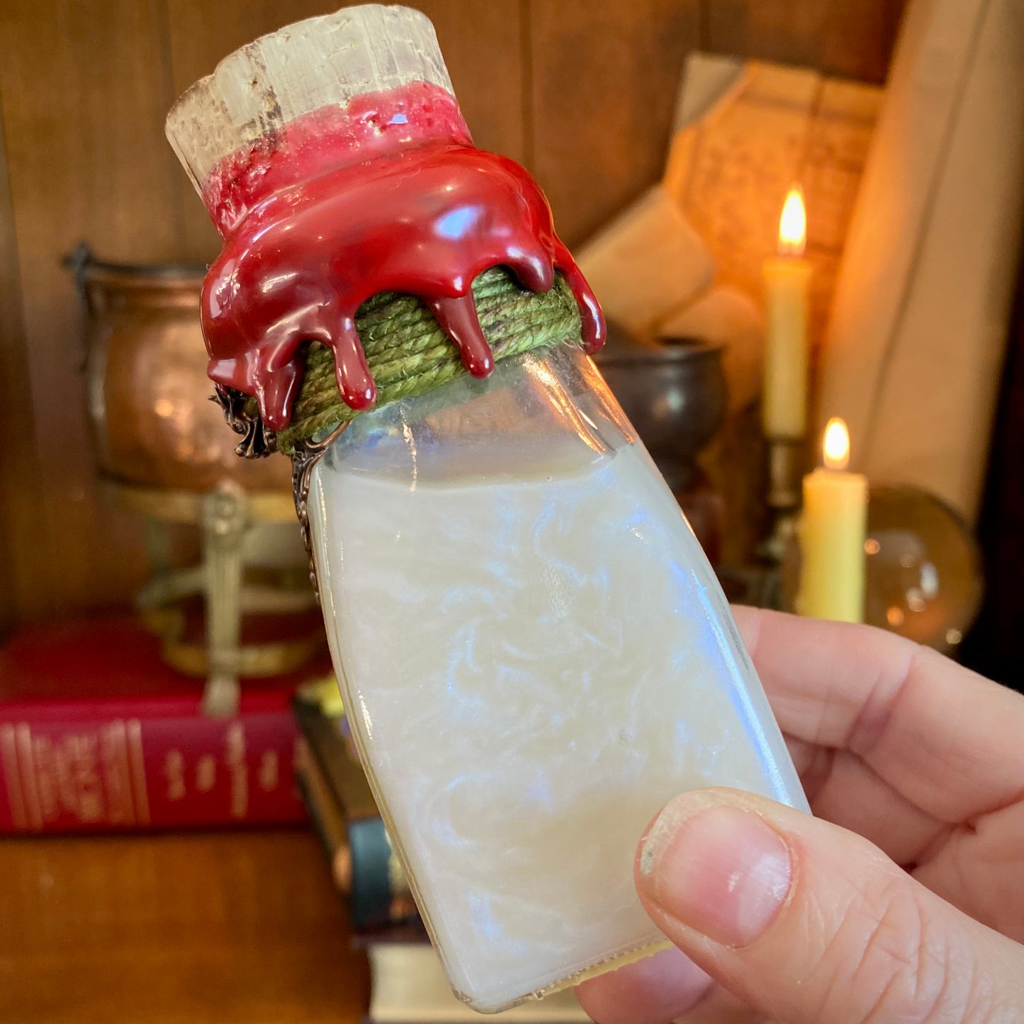 Dragon Milk, A Swirling Potion Bottle Prop