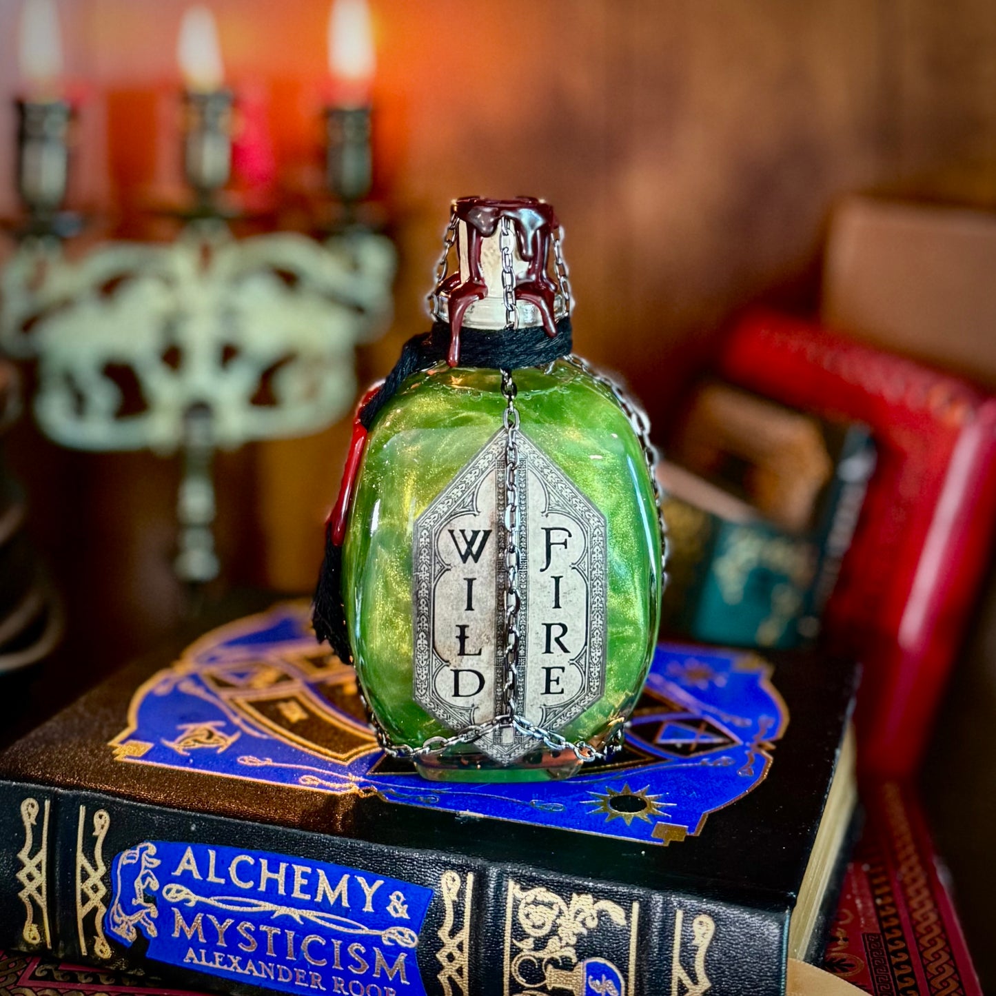 Wildfire, A Glowy Color Shifting Decorative Potion Bottle Prop
