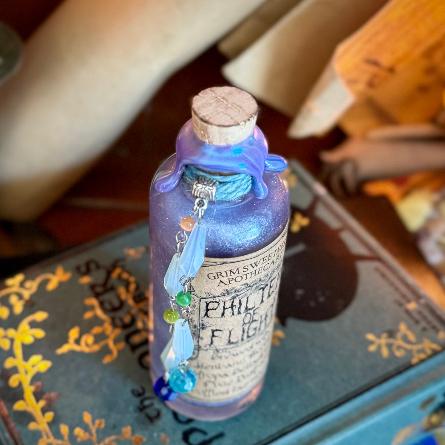 Philter of Flight, A Color Change Fairy Potion Bottle Prop