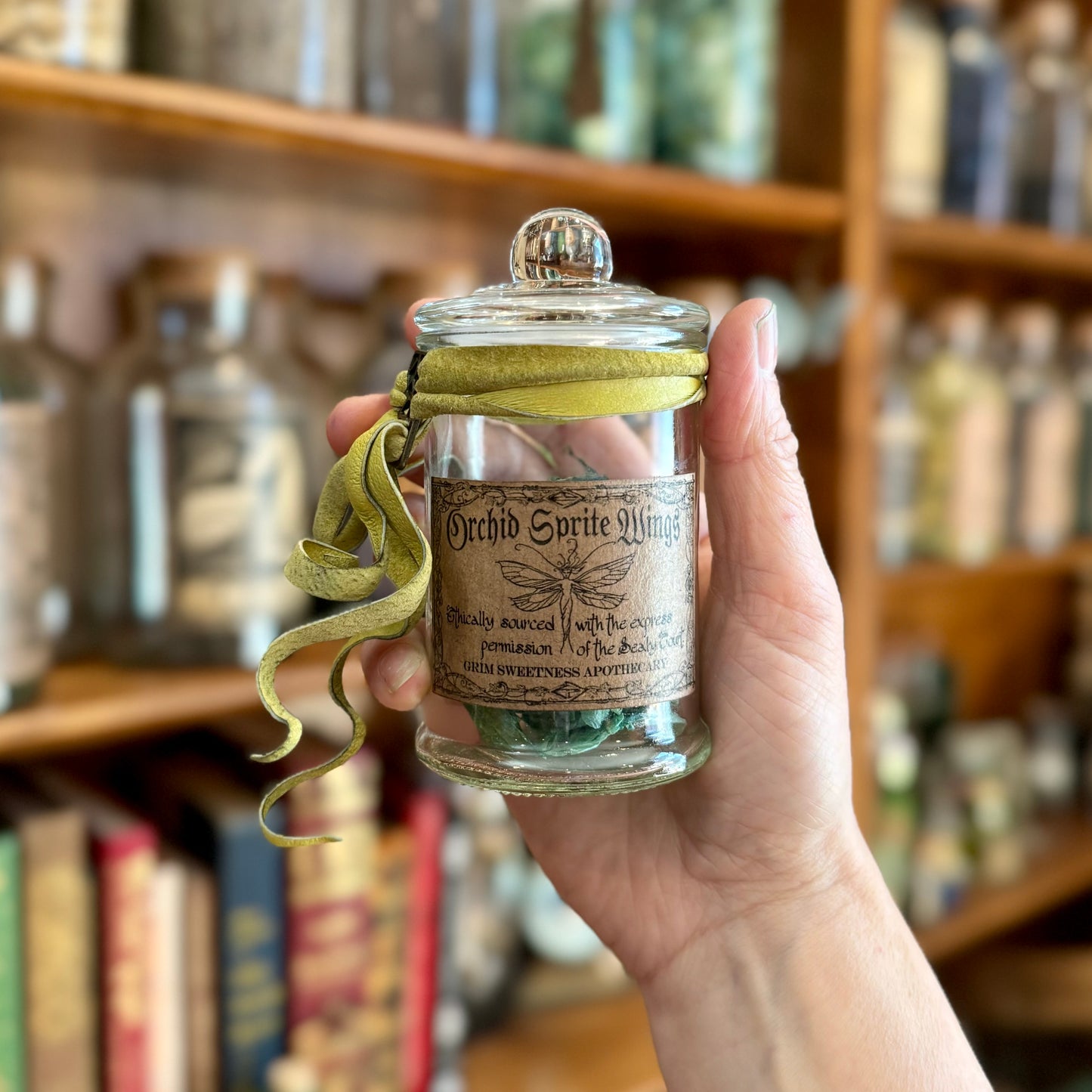 Orchid Sprite Wings, A Decorative Apothecary Jar