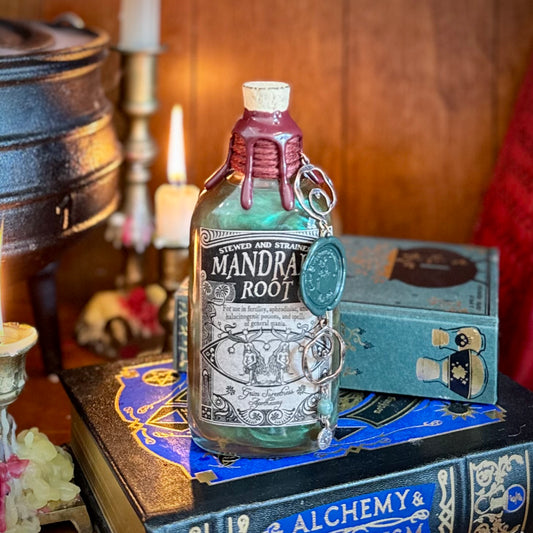 Stewed Mandrake Root, A Color Changing Potion Bottle Prop