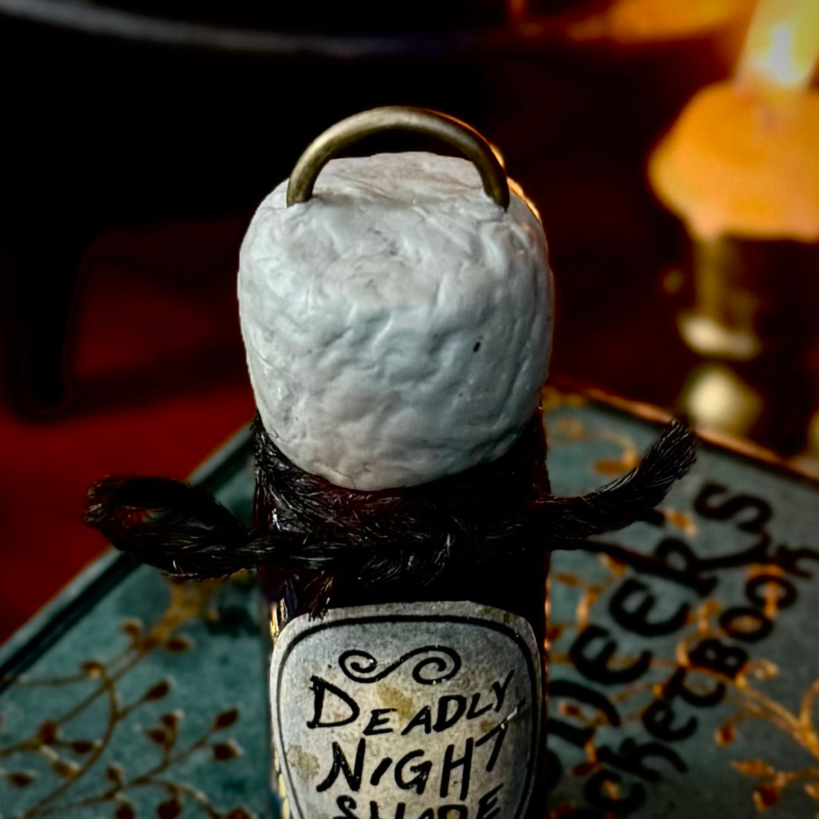 Set of Three Hand Sculpted Mini Fidget Potions; Deadly Nightshade, Worm's Wort, and Frog's Breath