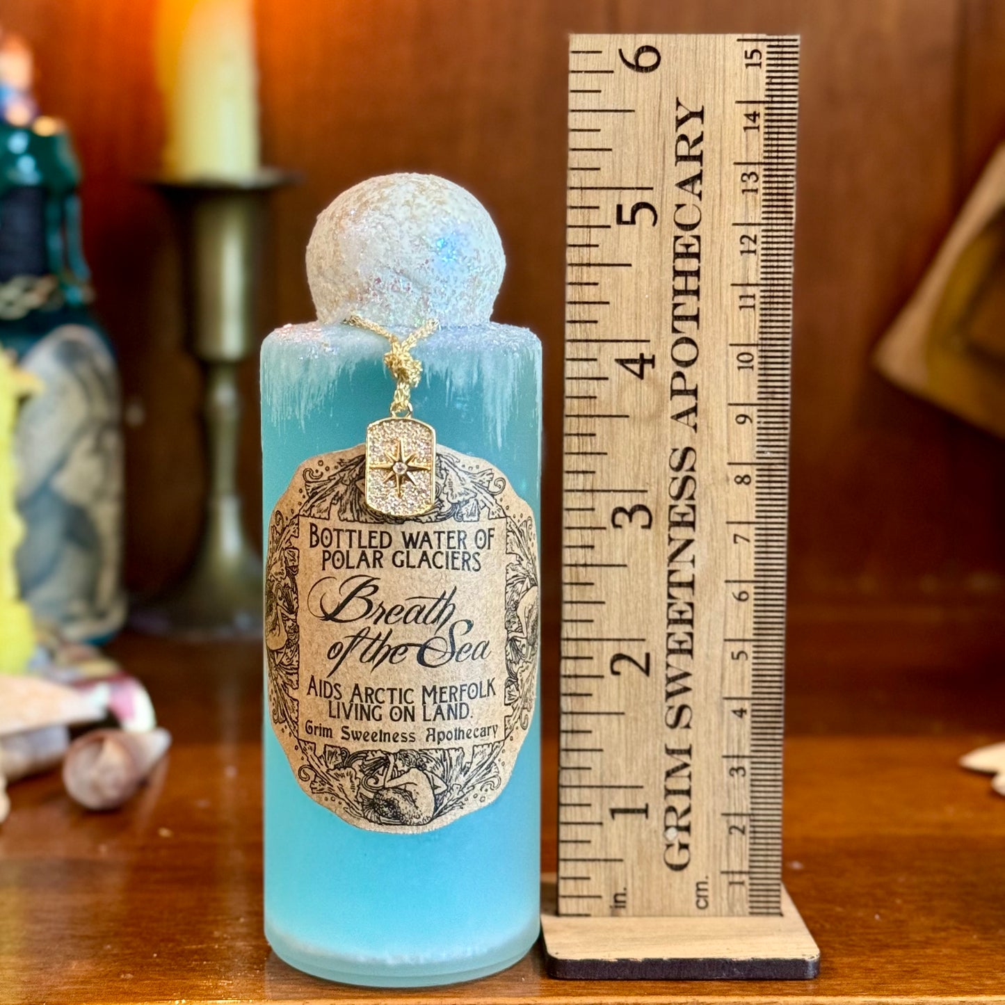 Breath of the Sea, Arctic Mermaid Swirling Potion Bottle Prop