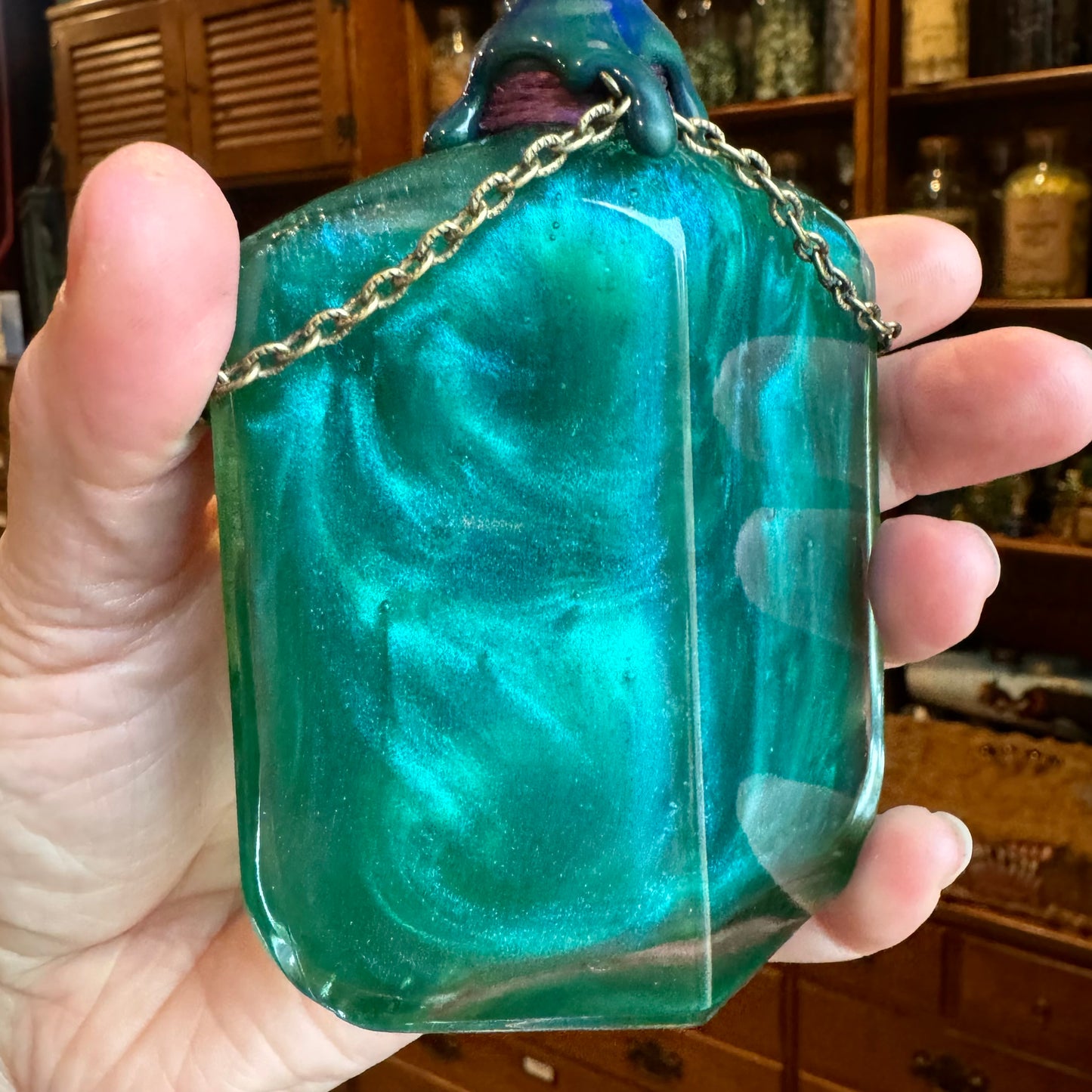 Mermaid Blood, A Color Shifting Potion Bottle Prop
