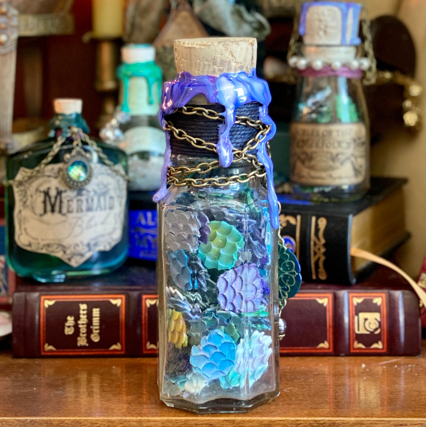 Antique Scales of The Merfolk, A Decorative Apothecary Jar