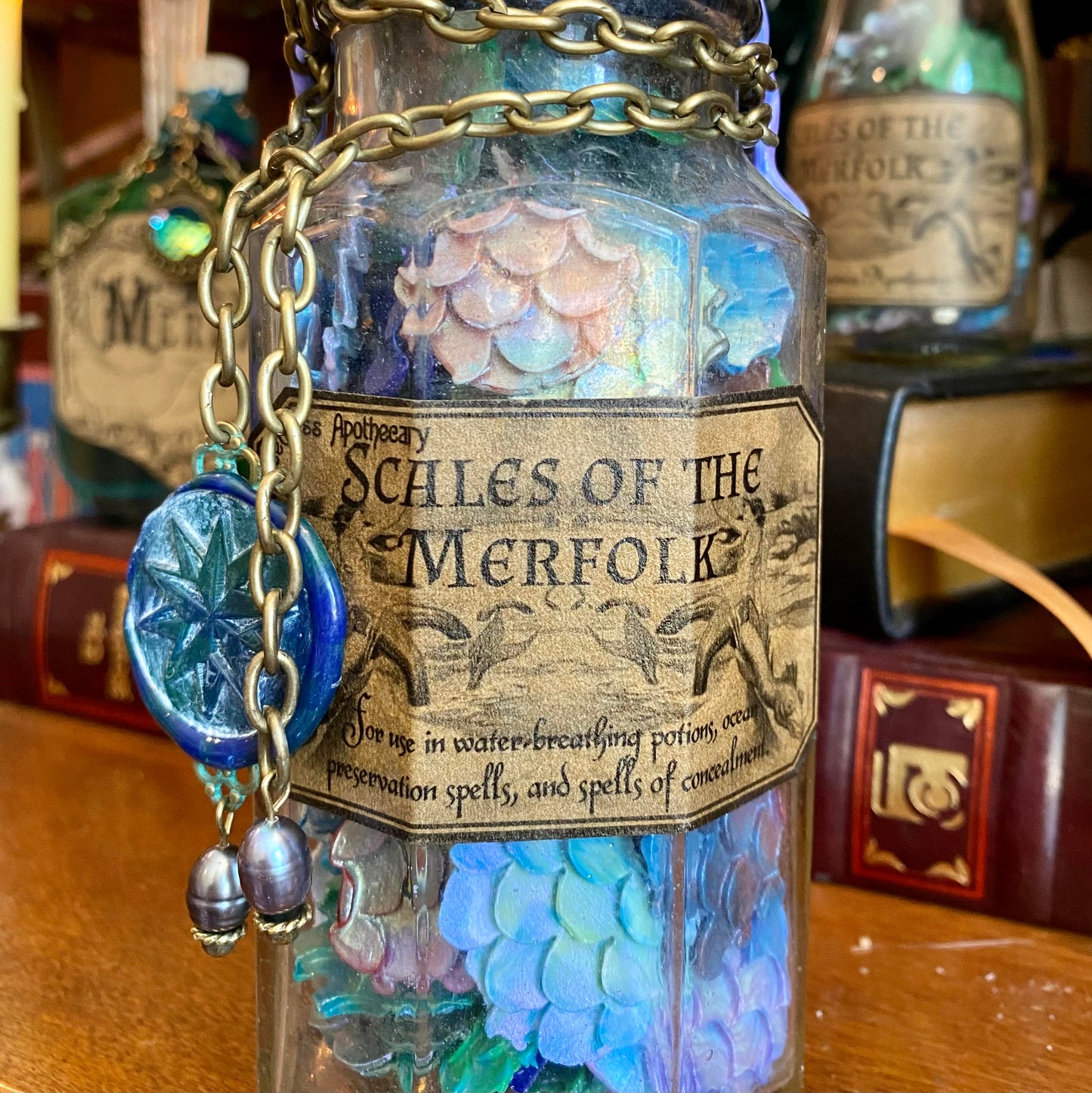 Antique Scales of The Merfolk, A Decorative Apothecary Jar